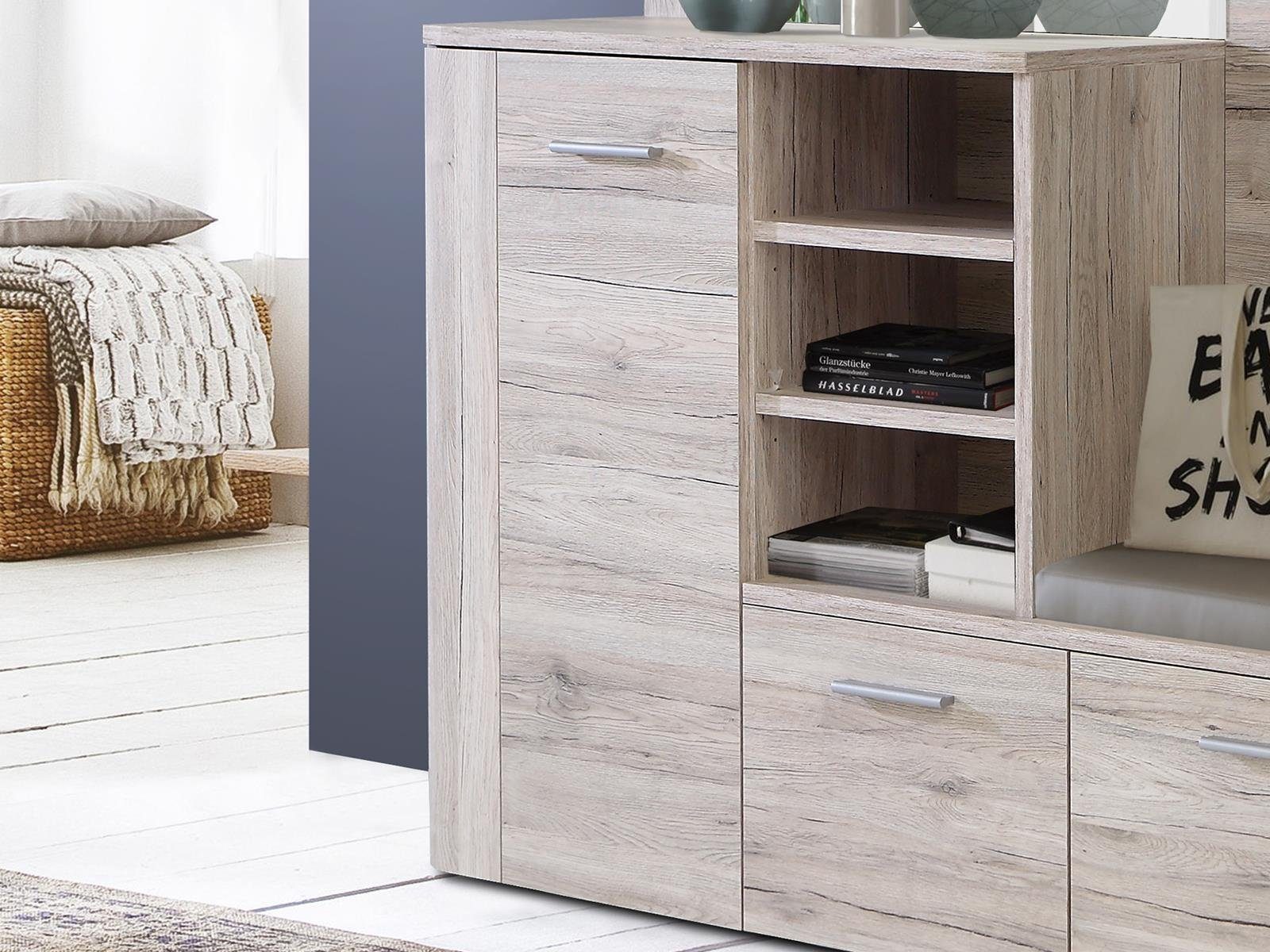 FORTE Kompaktgarderobe 155.2 x 200 x 41.6 cm (B/H/T)