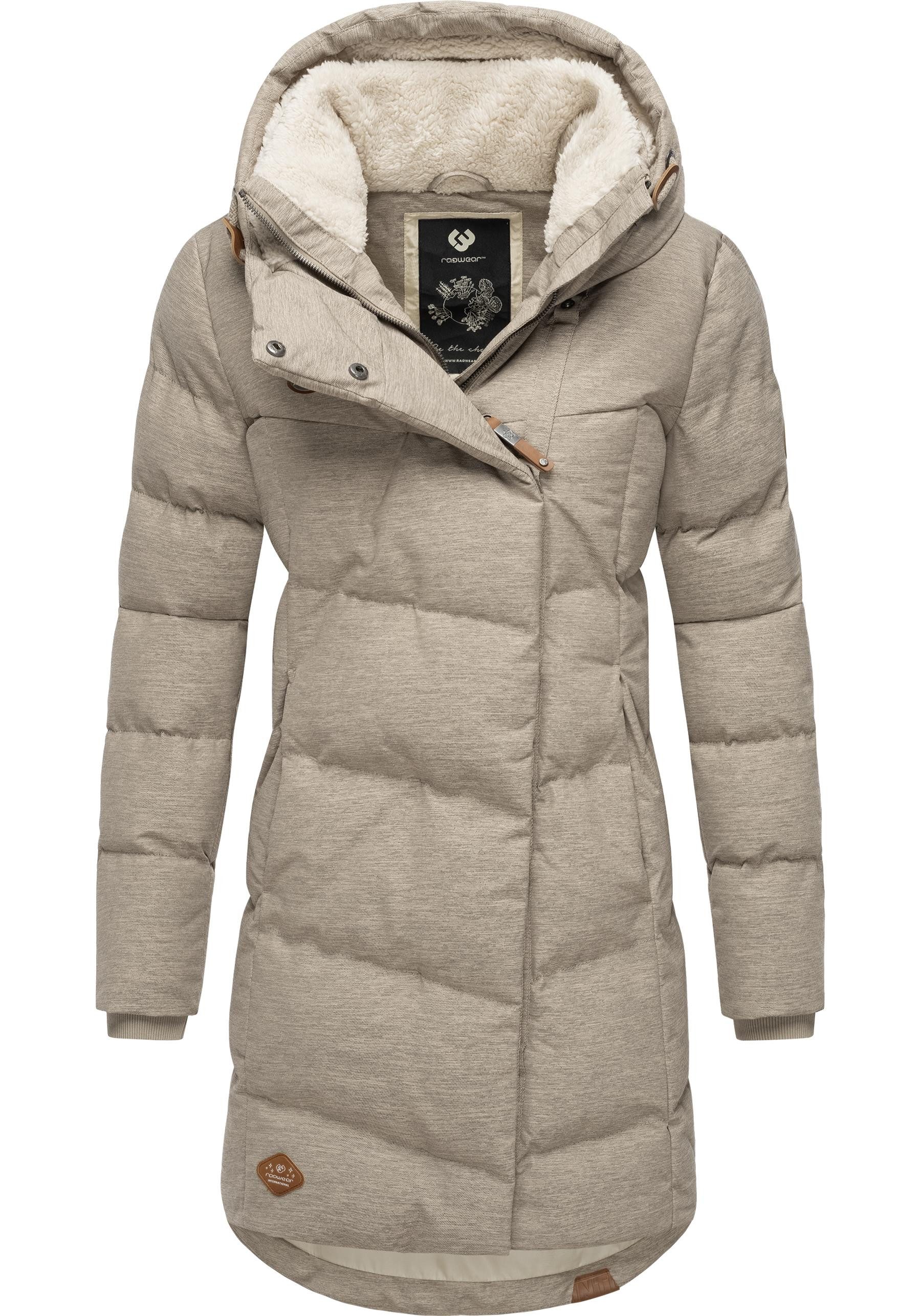 Ragwear Wintermantel Pavla stylischer Winterparka mit Teddyfutter und Kapuze