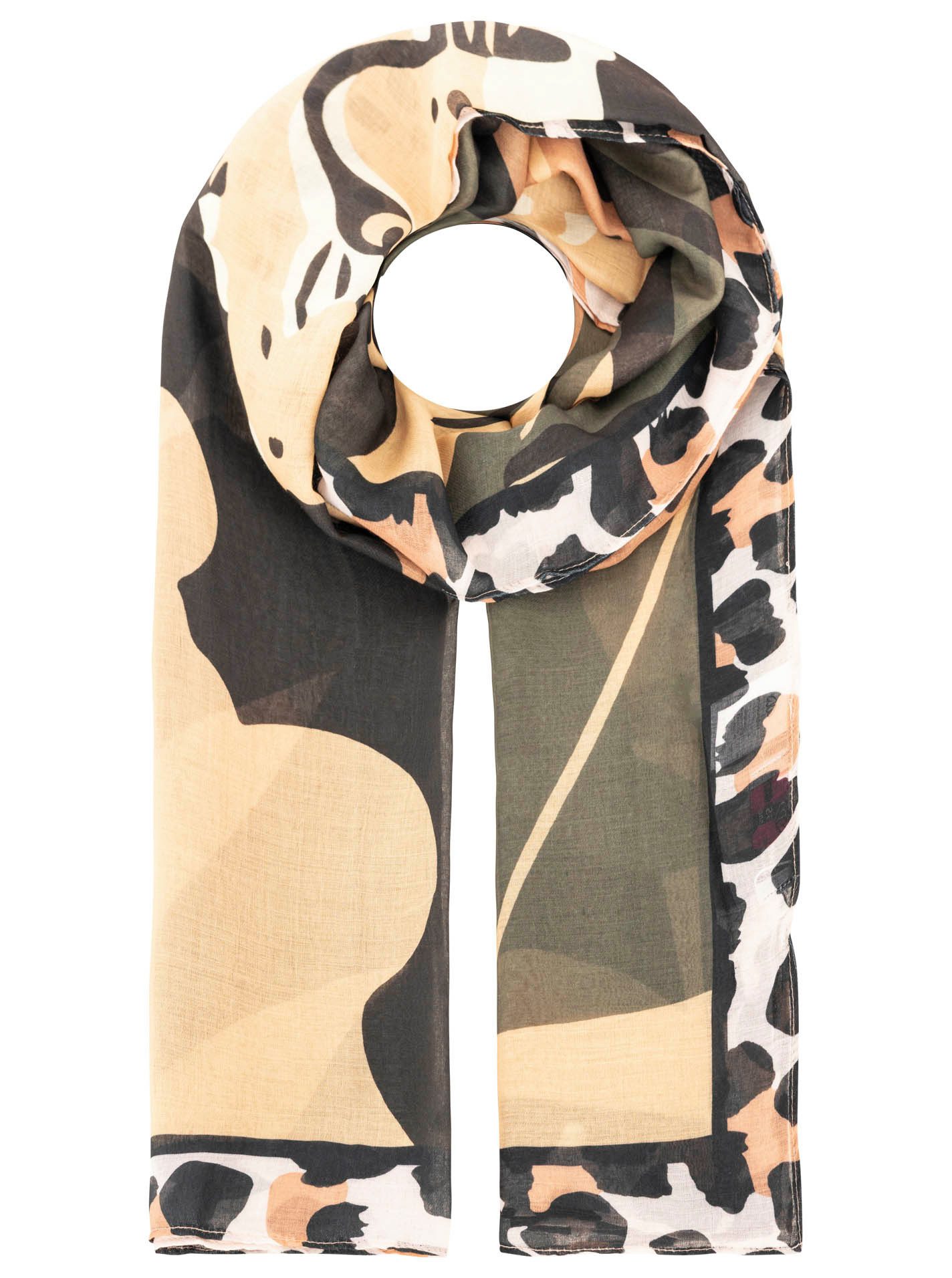 Zwillingsherz Schal "Leopard", transparent, Leomuster
