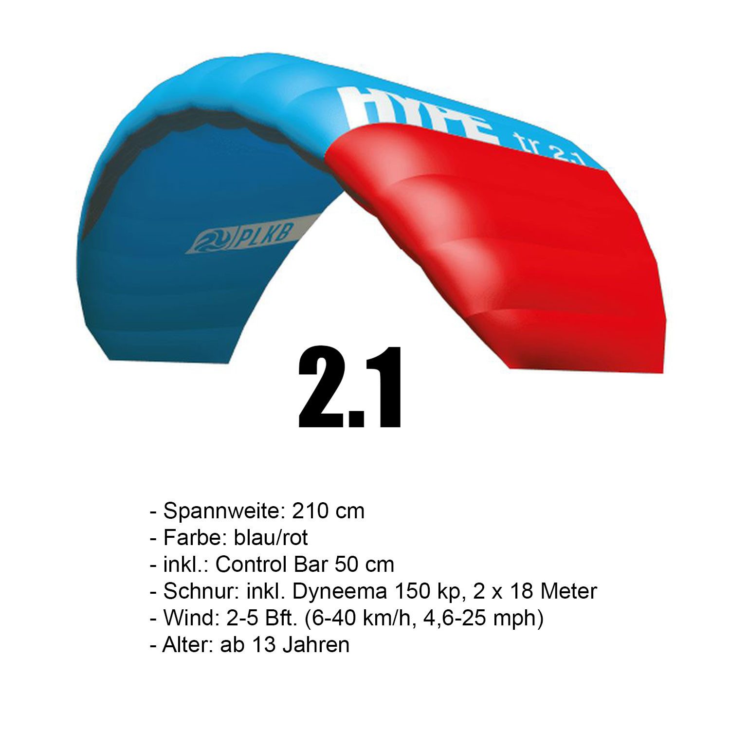 PLKB Flug-Drache Peter Lynn Lenkmatte Trainerkite PLKB Hype Tr Complete mit Bar, der Trainerkite für Einsteiger