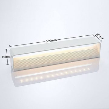 Lindby LED Wandleuchte Lonisa, LED-Leuchtmittel fest verbaut, warmweiß, Modern, Metall, weiß, 1 flammig, inkl. Leuchtmittel, Wandstrahler