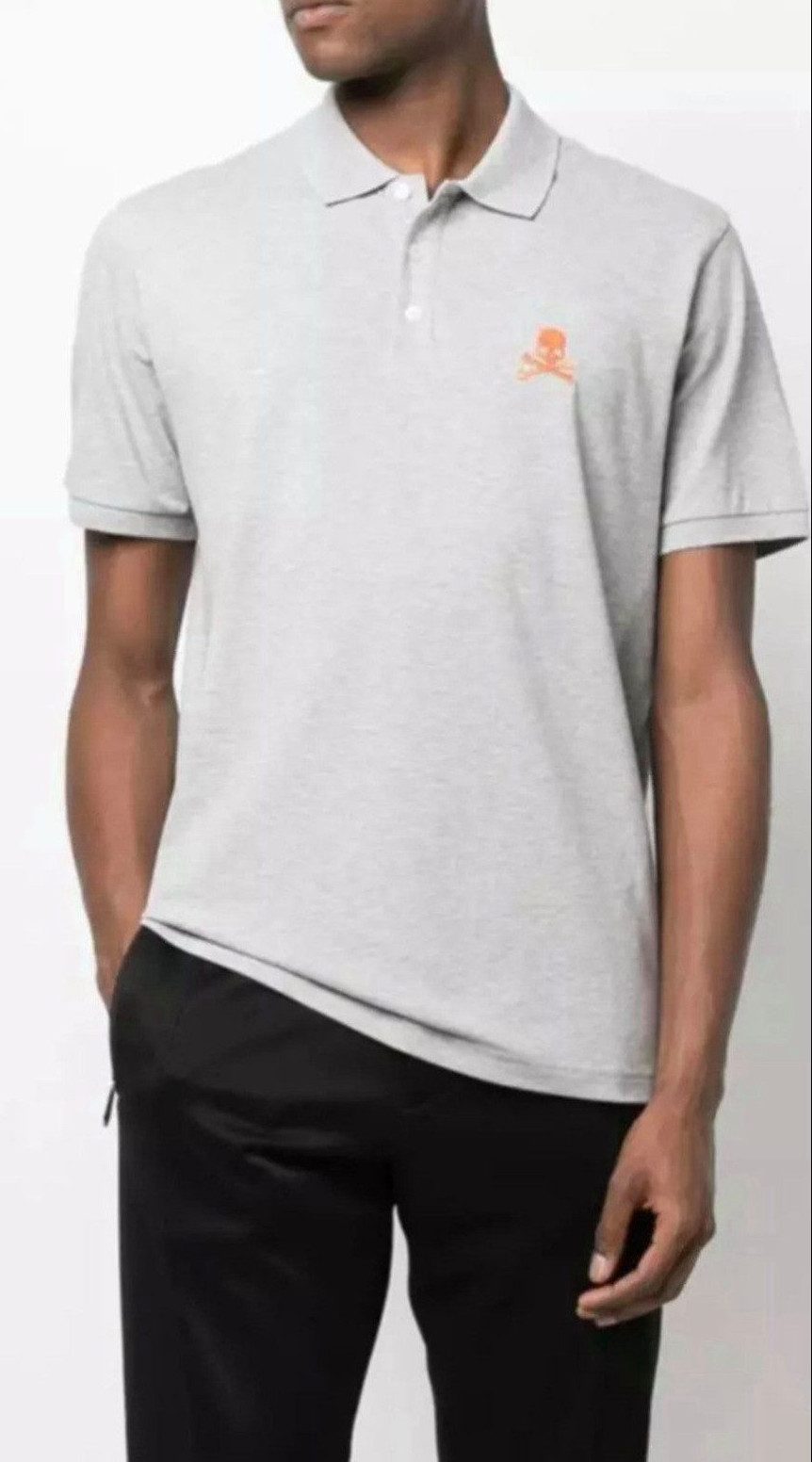 PHILIPP PLEIN Poloshirt Polo Hemd Totenkopf Slim Fit Gesticktes Logo,zwei Seitenschlitzen und doppelter Nadelstichnaht