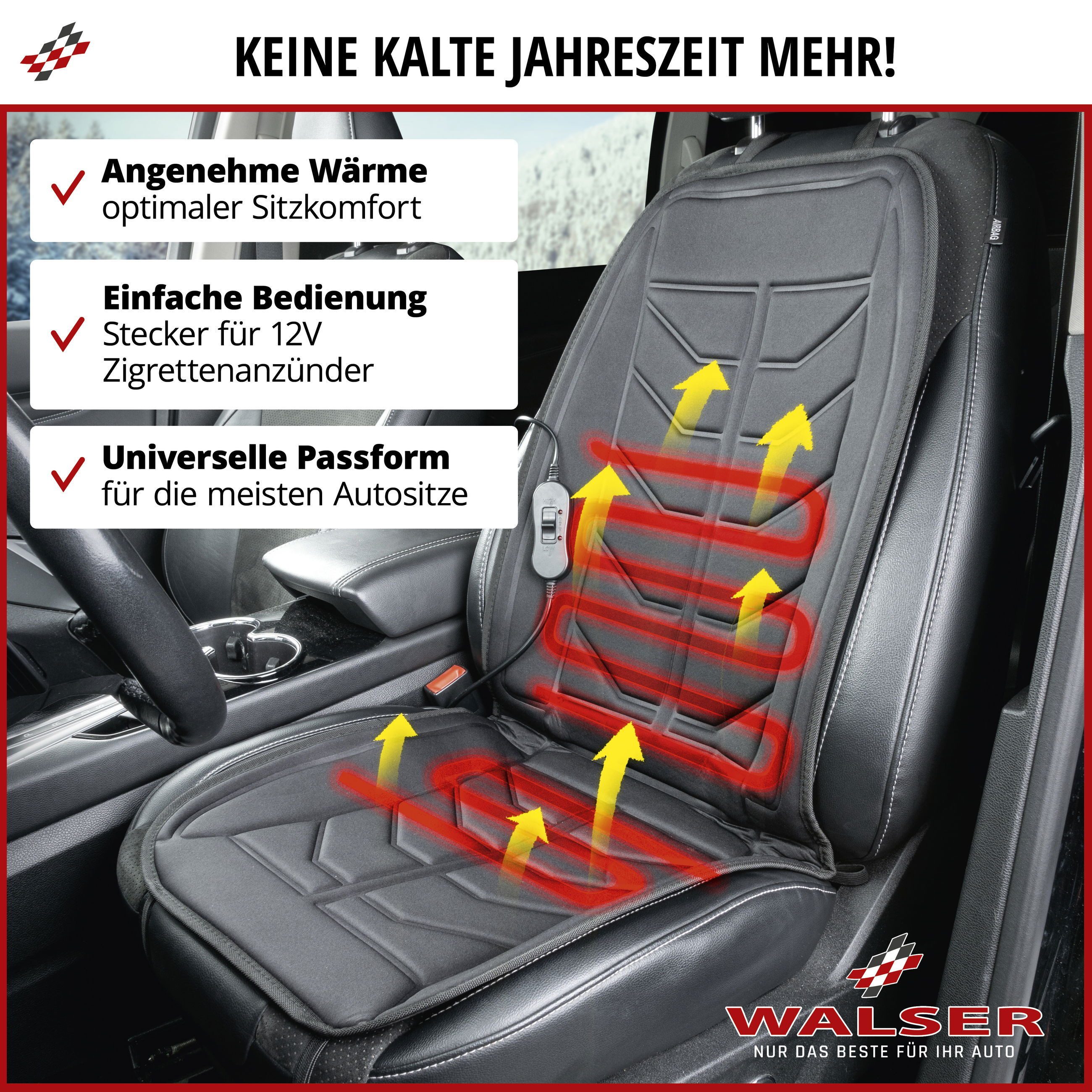 CarComfort Autositzauflage Heizsitzaufleger Calor, 1 Stück, 1-tlg. – Bild 2 von 5