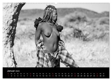 CALVENDO Wandkalender African People black white (Premium, hochwertiger DIN A2 Wandkalender 2023, Kunstdruck in Hochglanz)