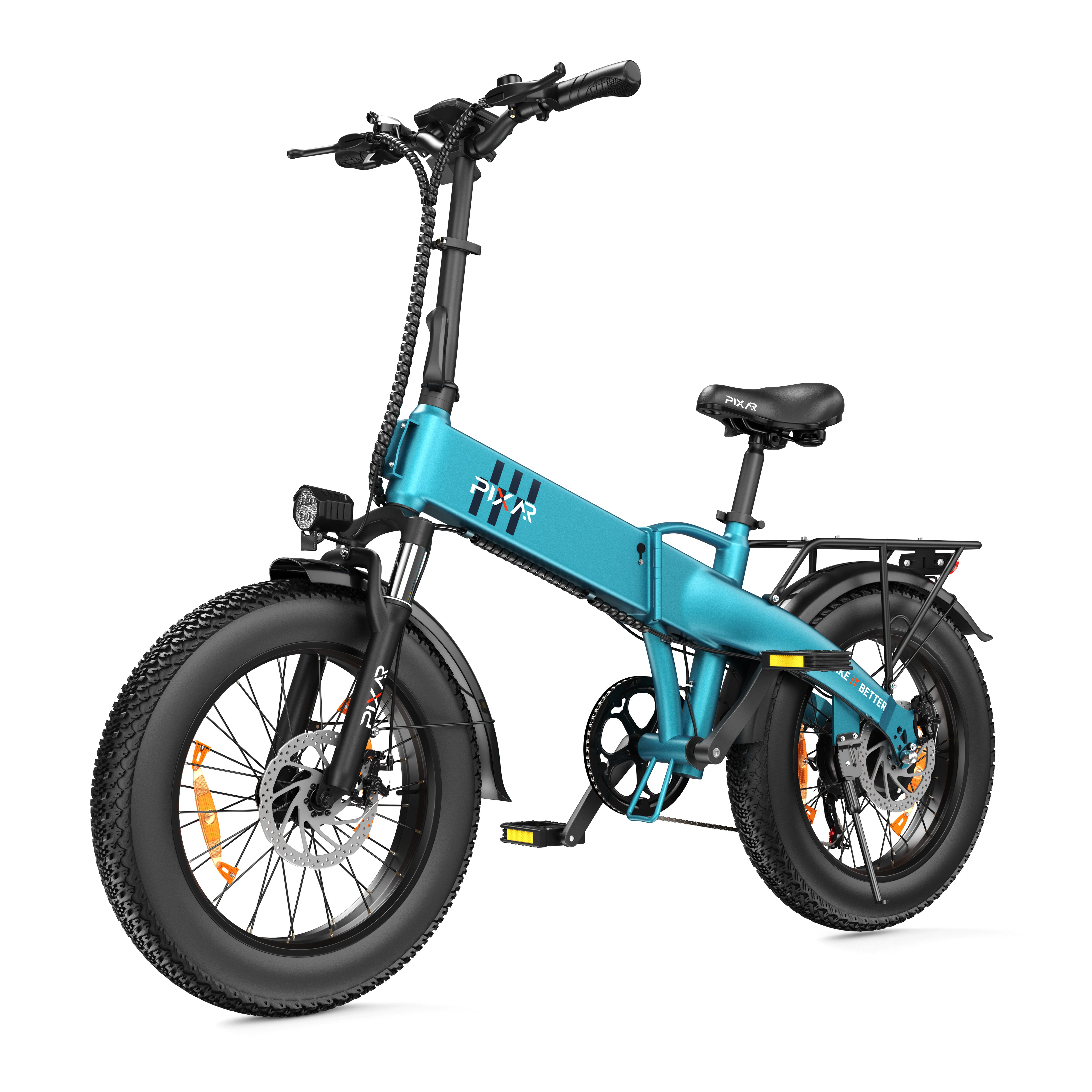 PixelPilot E-Bike Cityrad F2 Elektrofahrrad 20 Zoll Fatbike Klapprad, 48 V 15 Ah, 7 Gang, bürstenloser Hinterradnabenmotor, 720 Wh, (Packung), 250 W, bis zu 100 km, 25 km/h, Shimano 7-Gang, 5 Unterstützungsstufen