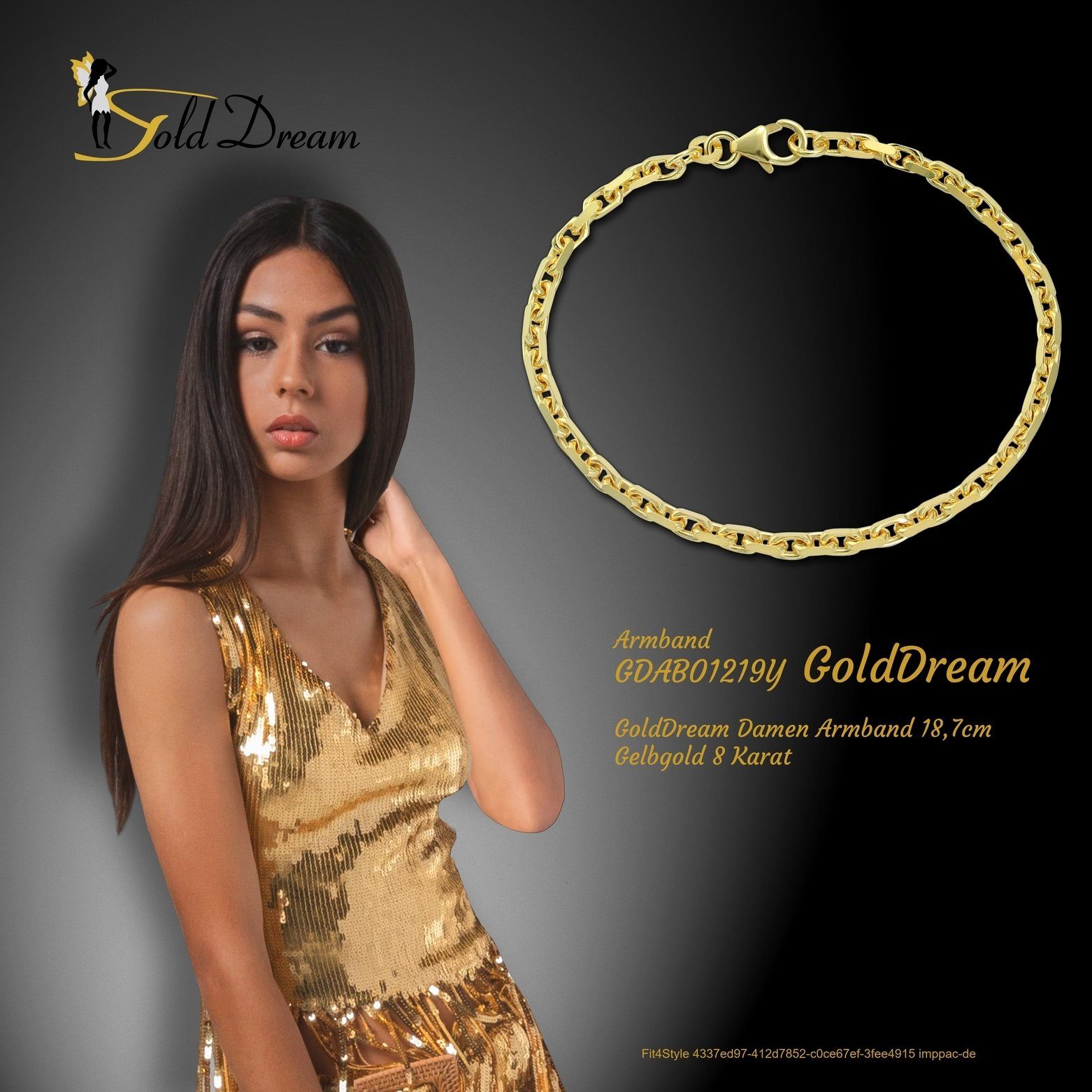 Armband Damen Armband Gelbgold Goldarmband Farbe: 18,7cm, GoldDream (Armband), Damen 333 - GoldDream Karat, goldfarben 18,7cm 8 Gelbgold