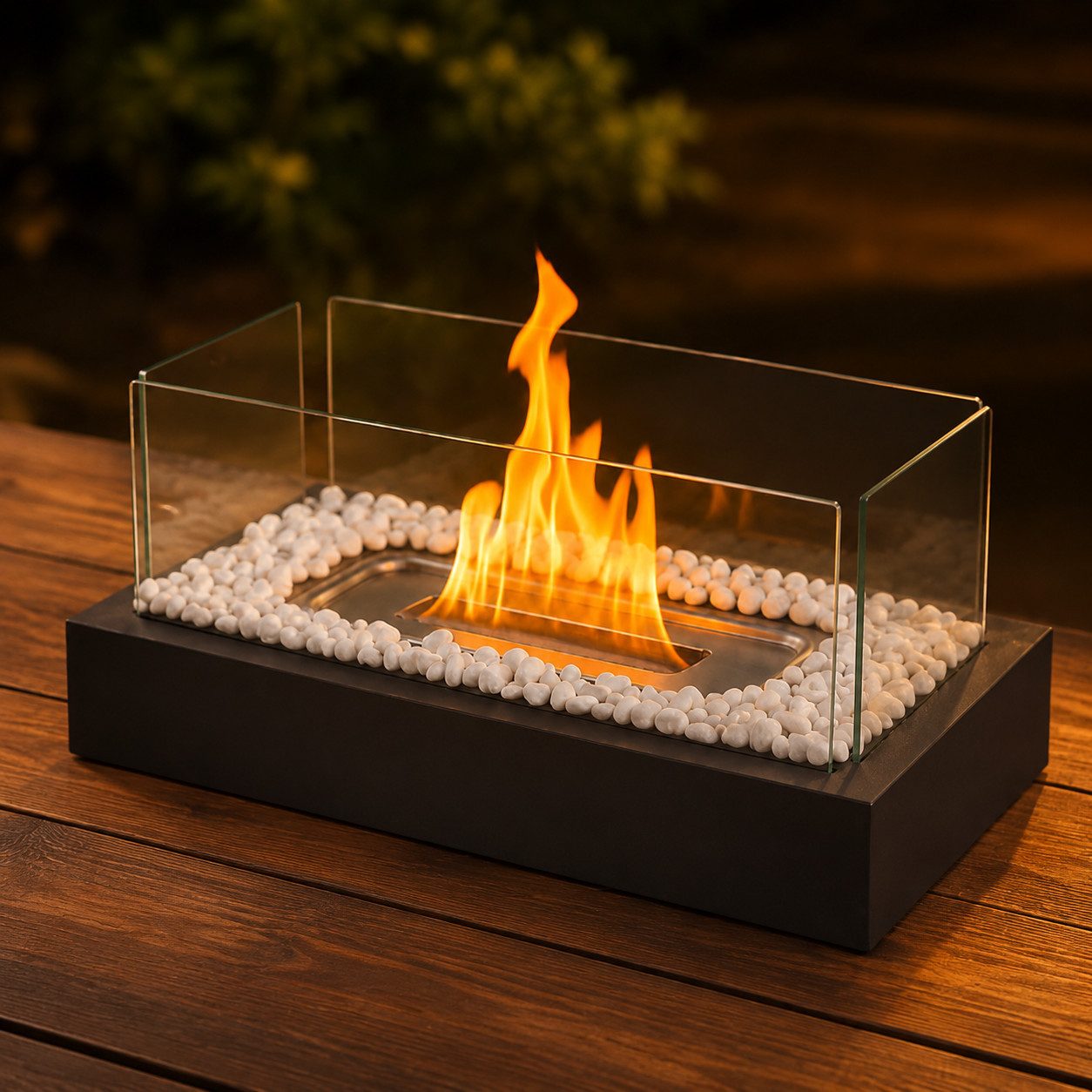 Nettlife Tischfeuer Ethanol Tischkamin Indoor Outdoor Eckig/Rund Kamin Tischfeuerstelle (Set, 1-St., Für Balkon Schlafzimmer Zuhause), Geschenkideen oder als stilvolle Tischdekoration