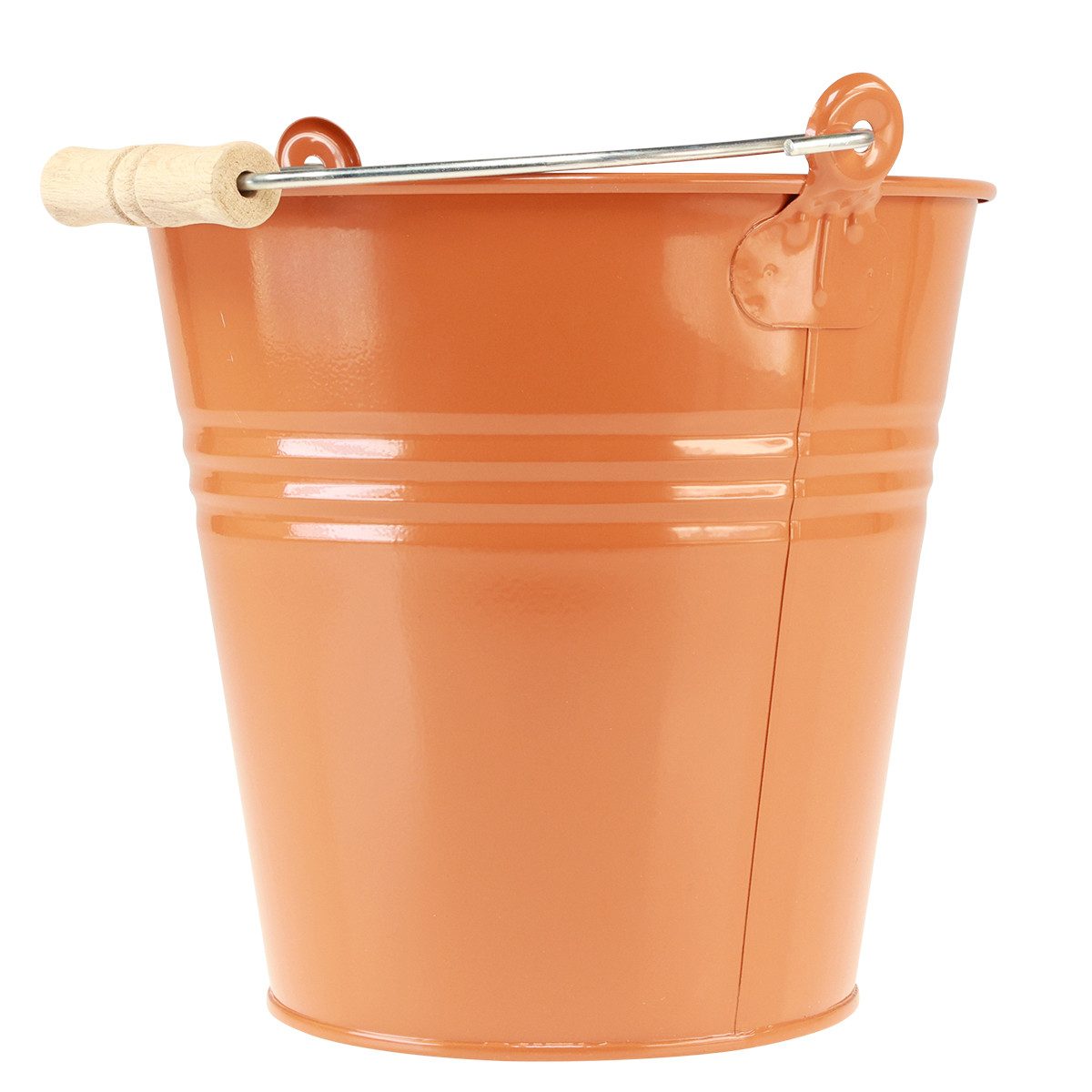 Thumbnail - Viana Übertopf Deko Eimer Metall Übertopf Orangebraun Ø22cm H21,5cm 6L Vintage
