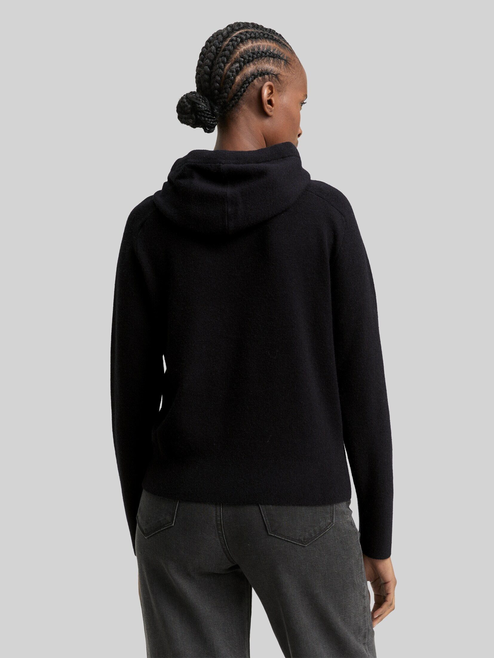 TOM TAILOR Denim Strickpullover Pullover & Strickjacken Hoodie Strickpullover mit Reißverschluss