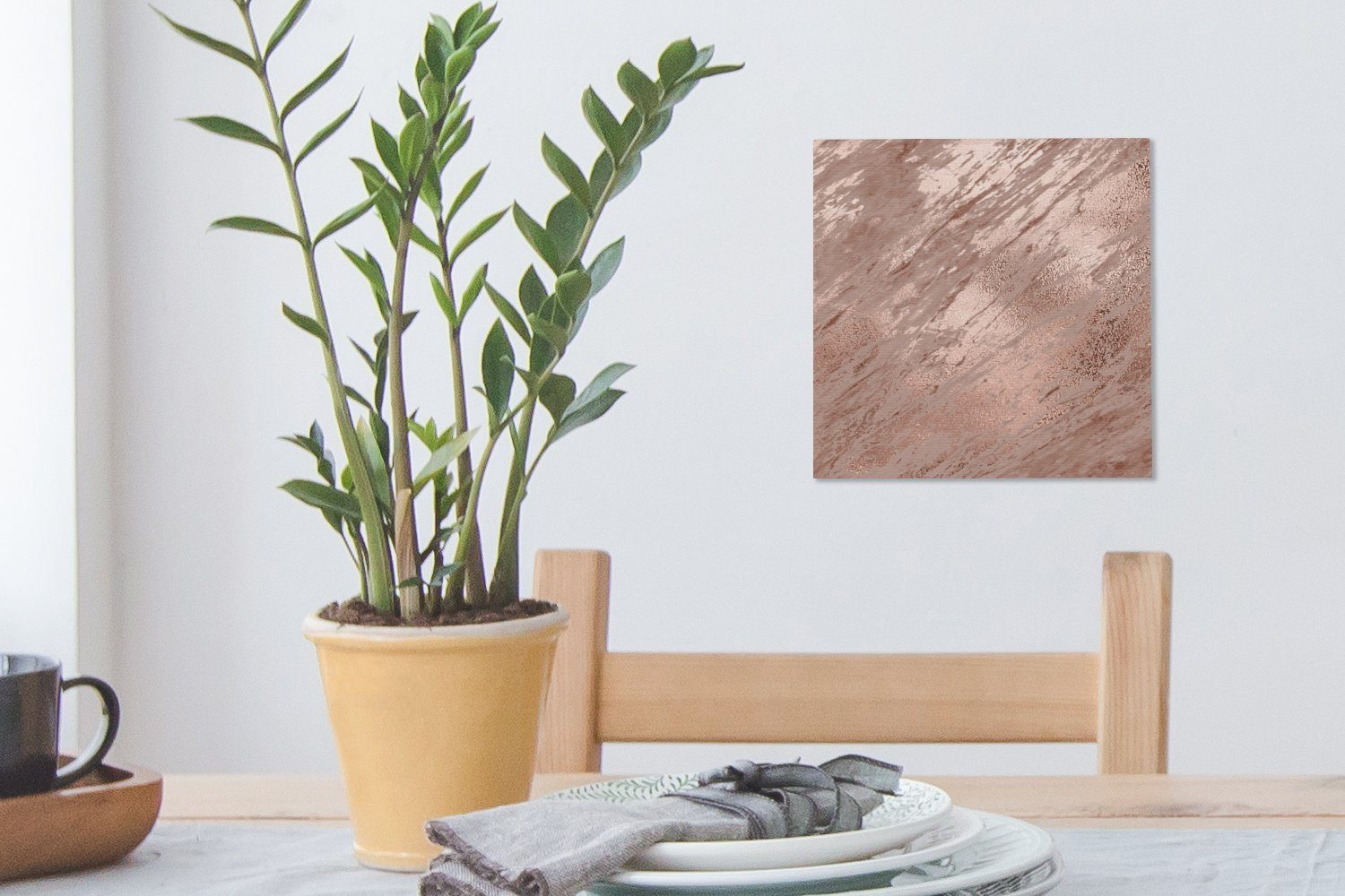 OneMillionCanvasses® Leinwandbild Marmor - (1 Leinwand Schlafzimmer Bilder Muster - Rosa, St), für Wohnzimmer