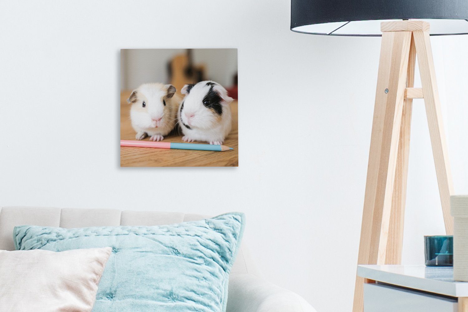 St), OneMillionCanvasses® Baby-Meerschweinchen, Leinwandbild Entzückende Wohnzimmer Bilder (1 Leinwand für Schlafzimmer