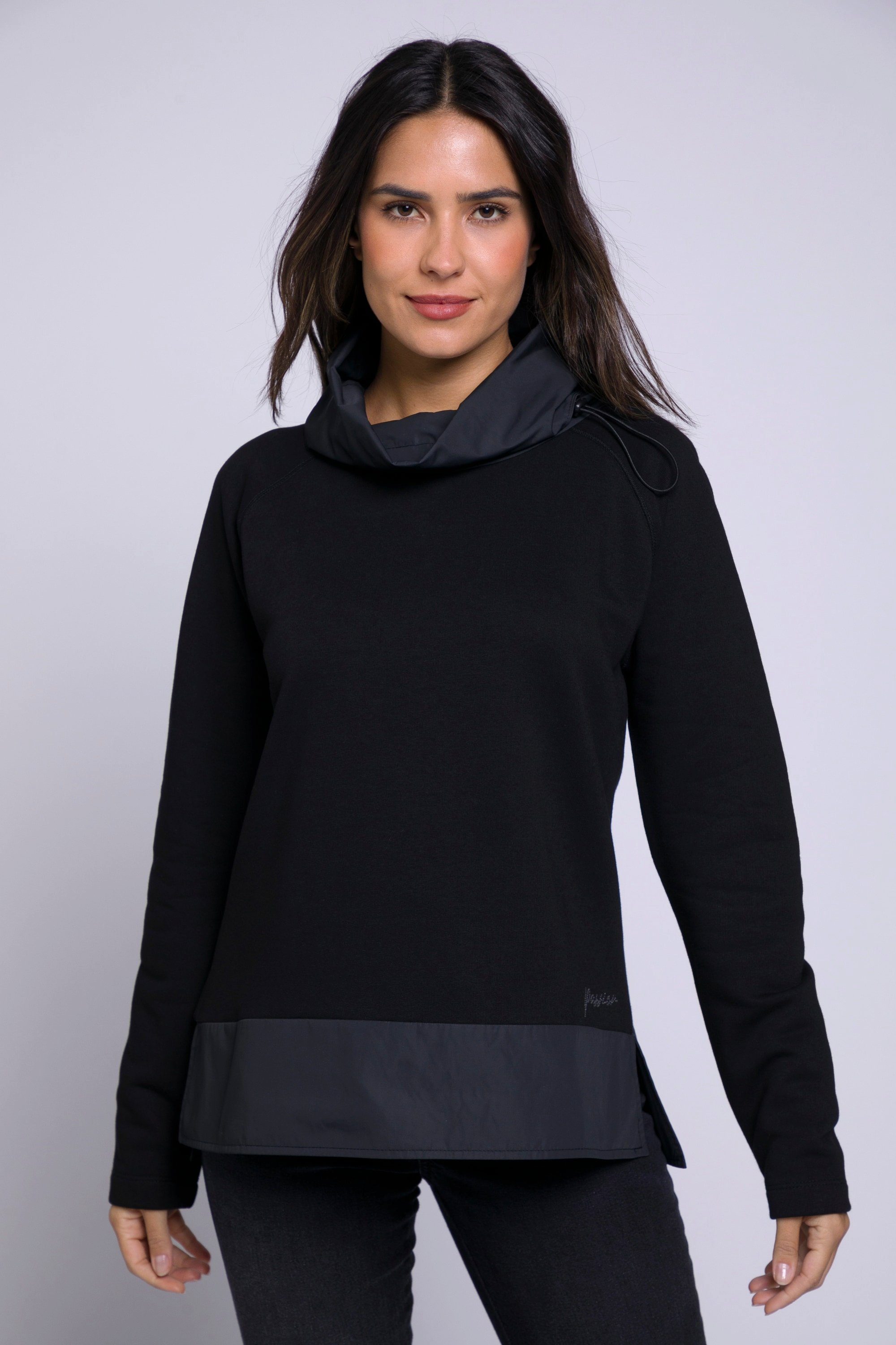 Gina Laura Longshirt Shirt Rollkragen Langarm Taft-Details