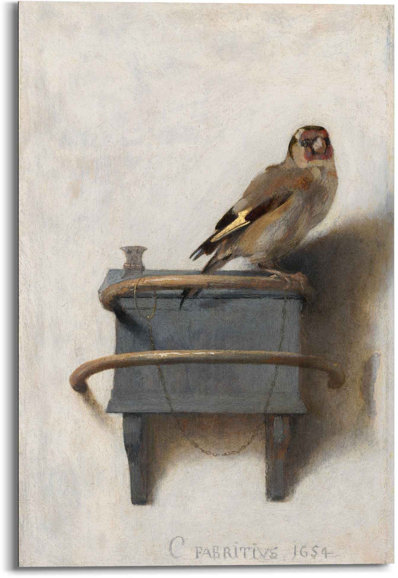 Reinders! Wandbild Wandbild Der Distelfink Carel Fabritius - Vogel - Kunst - Mauritshuis, Vögel (1 St)