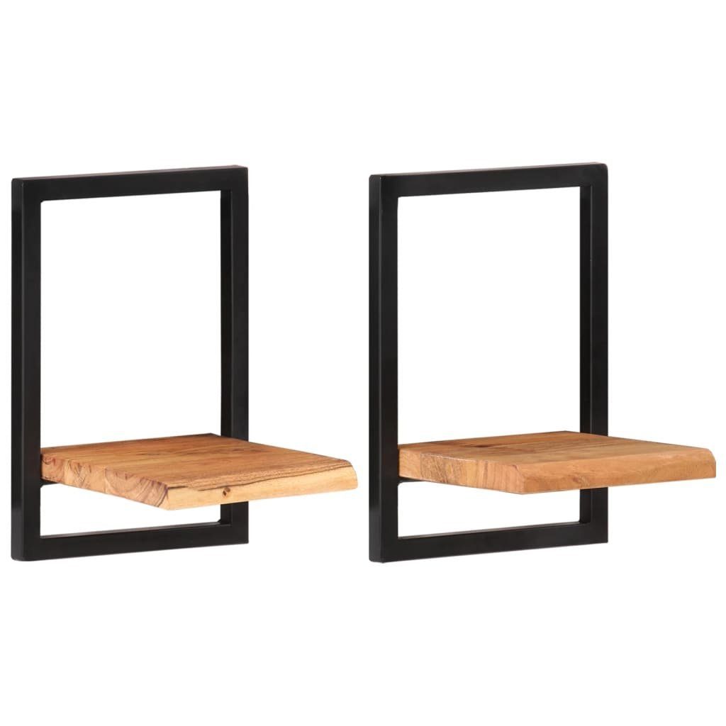 vidaXL Wandregal 25 x 25 x 35 cm Wandregale 2 Stk 25x25x35 cm Massivholz Akazie und Sta