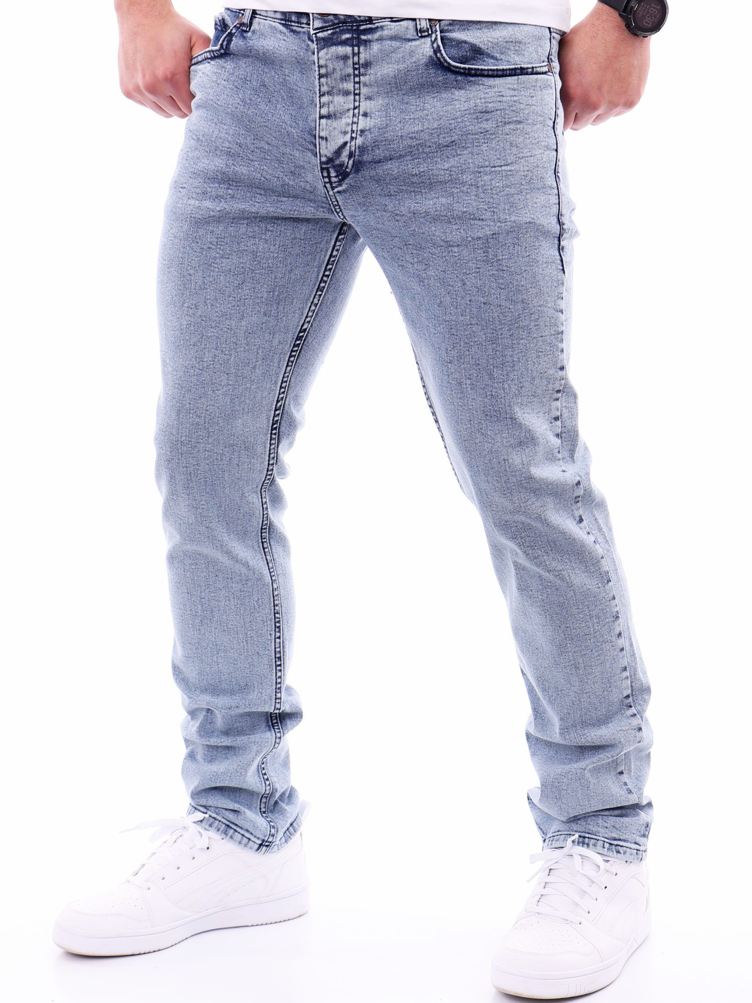 Reslad Stretch-Jeans Reslad Jeans Herren Regular Fit Hose Jeanshose RS-2125 5-Pocket Straight-fit Herren Hose – Bild 4 von 5