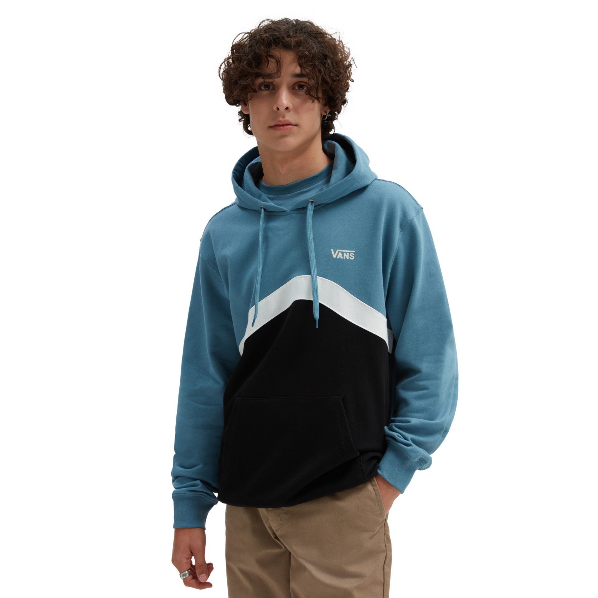 Vans Kapuzensweatshirt SIDESTRIPE BLOCK PO black-bluest Markenlabel mit