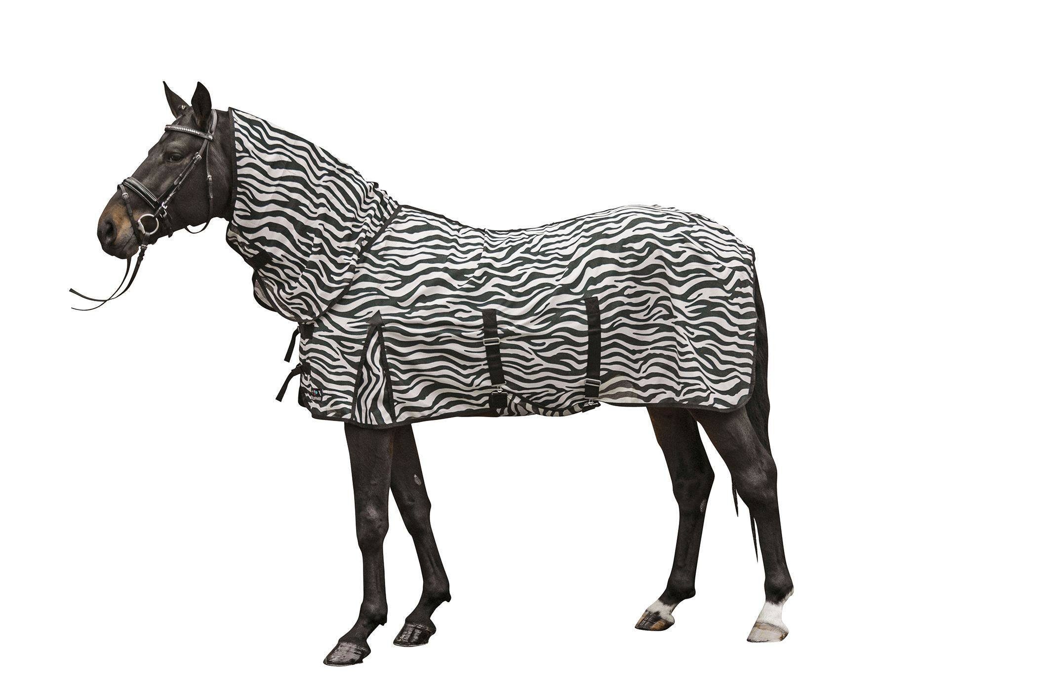 HKM Pferde-Fliegendecke HKM Fliegendecke mit Halsteil -Zebra- mit Bauchlatz