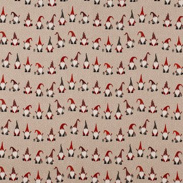 SCHÖNER LEBEN. Tischläufer SCHÖNER LEBEN. Tischläufer Weihnachtswichtel natur rot grau 40x160cm, handmade
