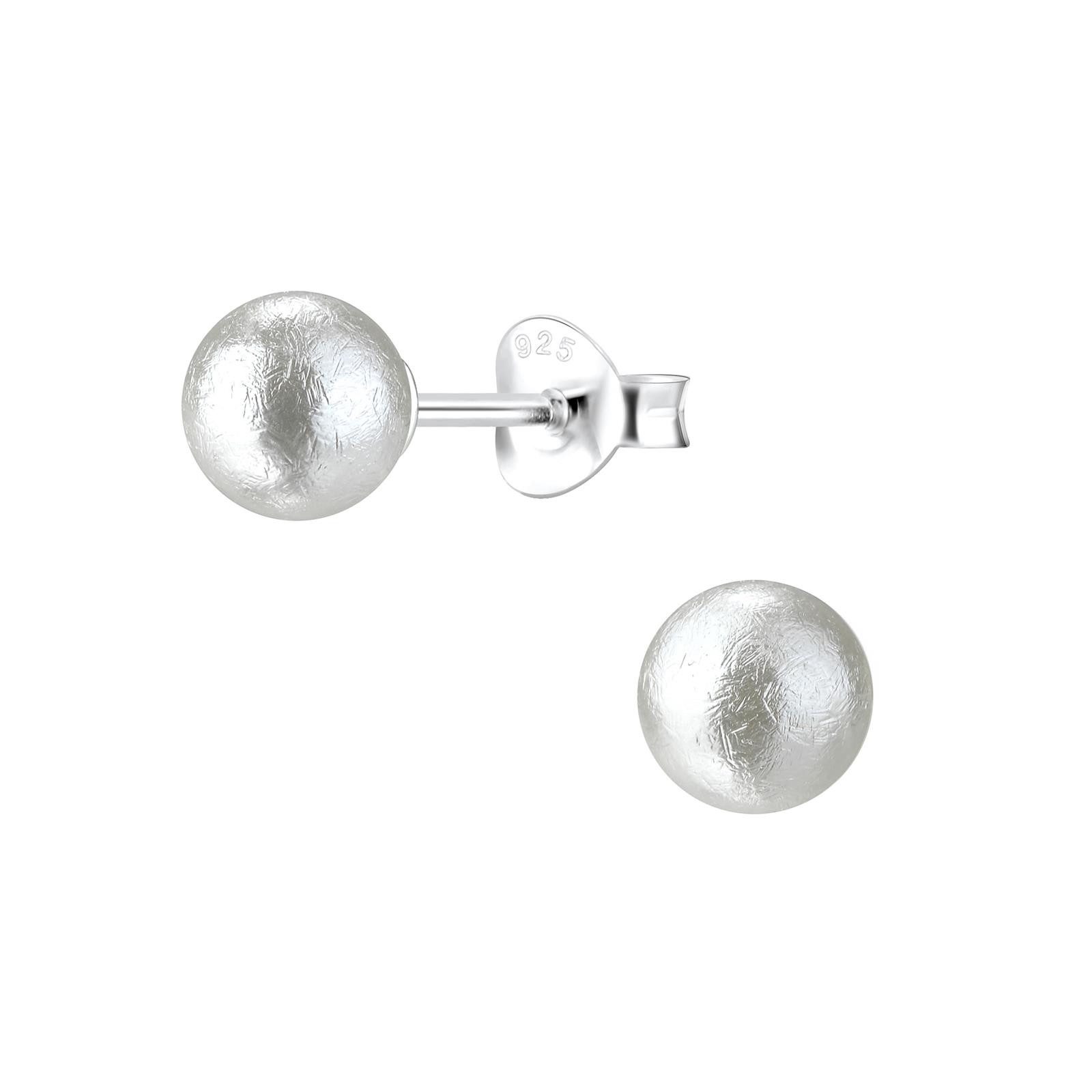 Monkimau Ohrring-Set 6mm Perlen Ohrringe 925 Silber, Hypoallergen