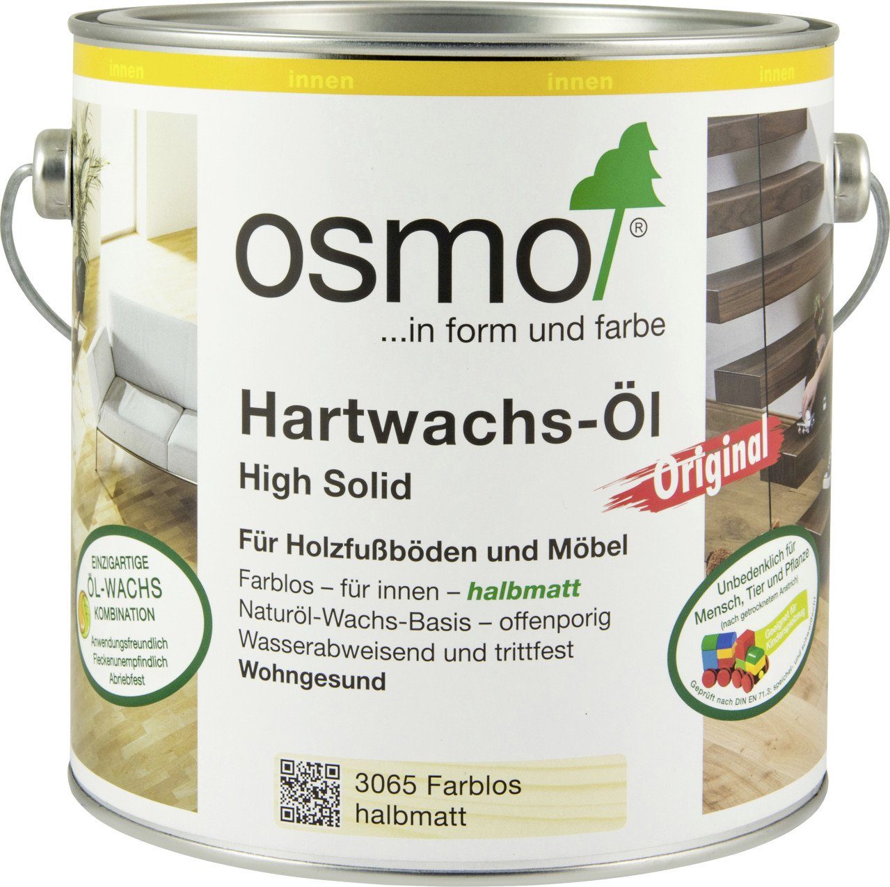 Osmo Hartholzöl Osmo Hartwachs-Öl Original 2,5 L farbos halbmatt