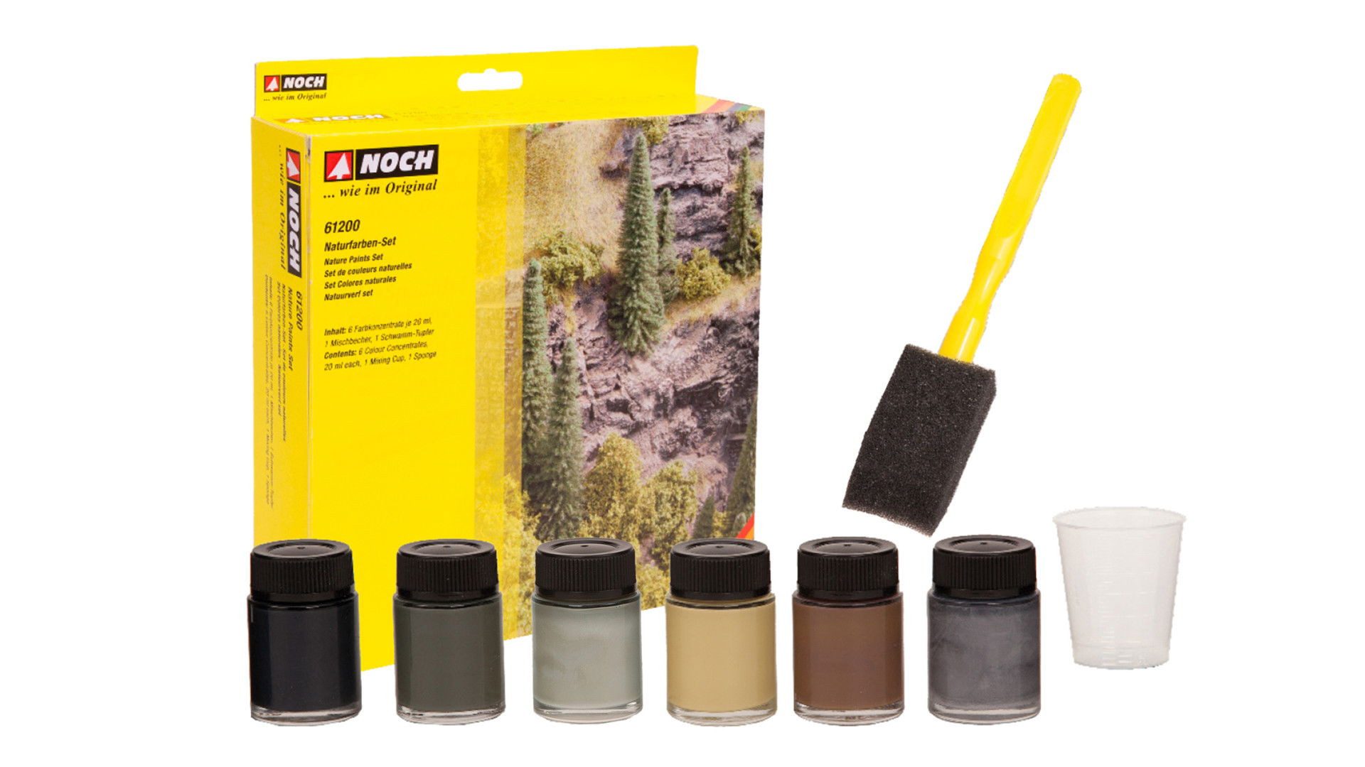 NOCH Modelleisenbahn-Spielunterlage NOCH® Naturfarben-Set „6 Farbkonzentrate“, für Mod