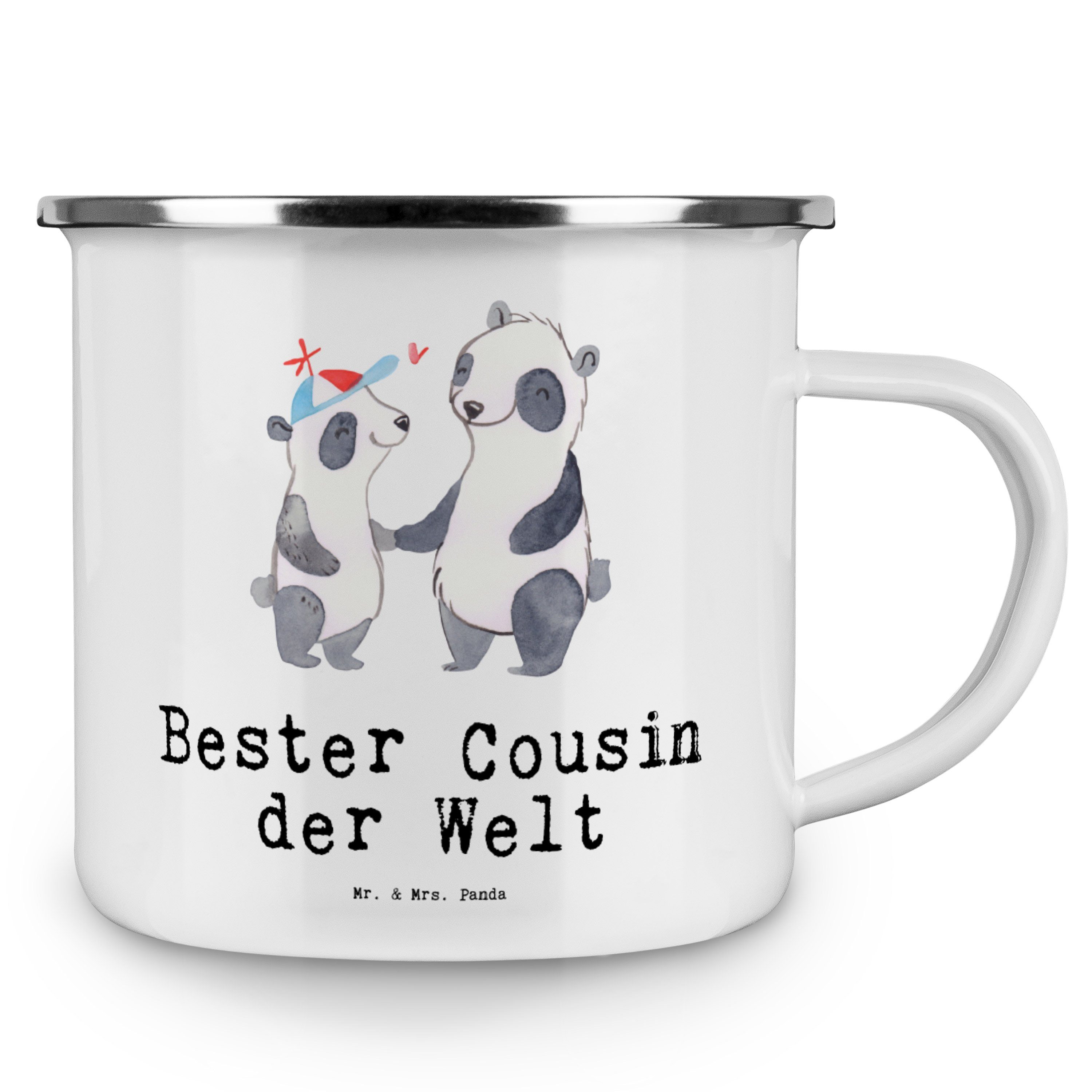 Panda Bester Panda Emaille Weiß Edelstahl Mrs. der Welt & Trinkbecher, - Cousin Geschenk, Mr. Becher -