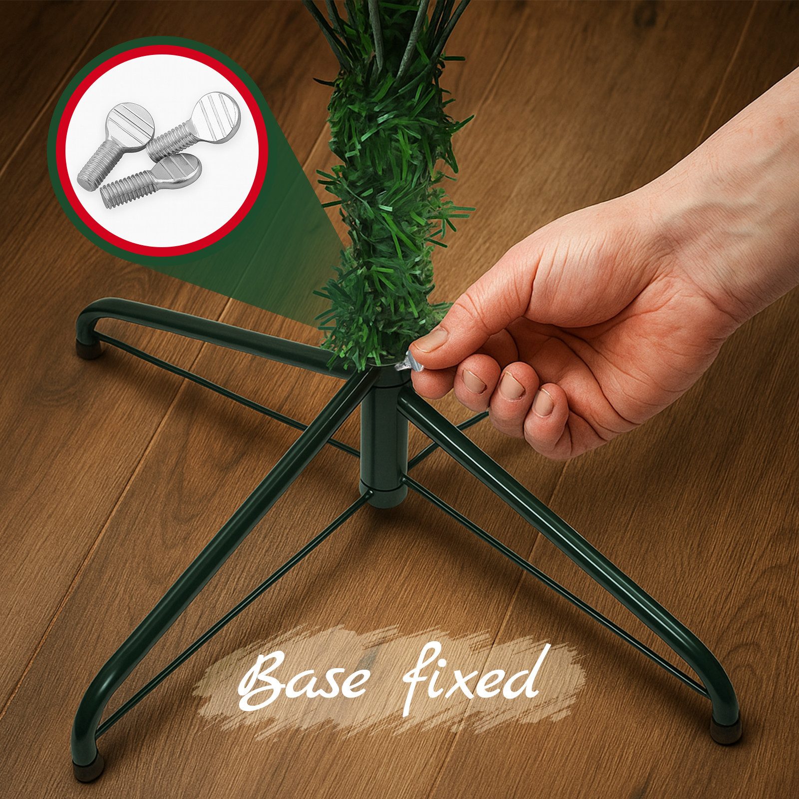 ZMH Künstlicher Weihnachtsbaum 210CM Grün-Weiß PVC- und Pe-Weihnachtsbäume Wohnzirmmer, hybrider automatischer Kupplungsbaum