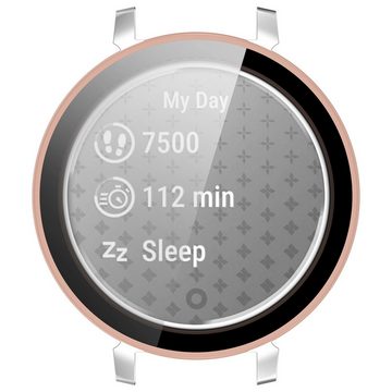 Wigento Smartwatch-Hülle Für Garmin Lily 2 Kunststoff Smart Watch Hülle + H9 Schutz Hart Glas