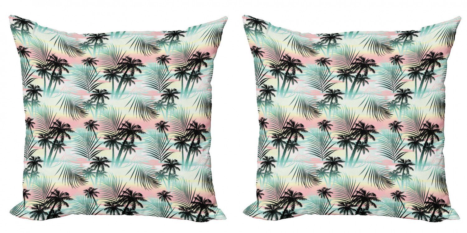 Kissenbezüge Modern Accent Doppelseitiger Digitaldruck, Abakuhaus (2 Stück), Hawaii Sommer Palmen Farn
