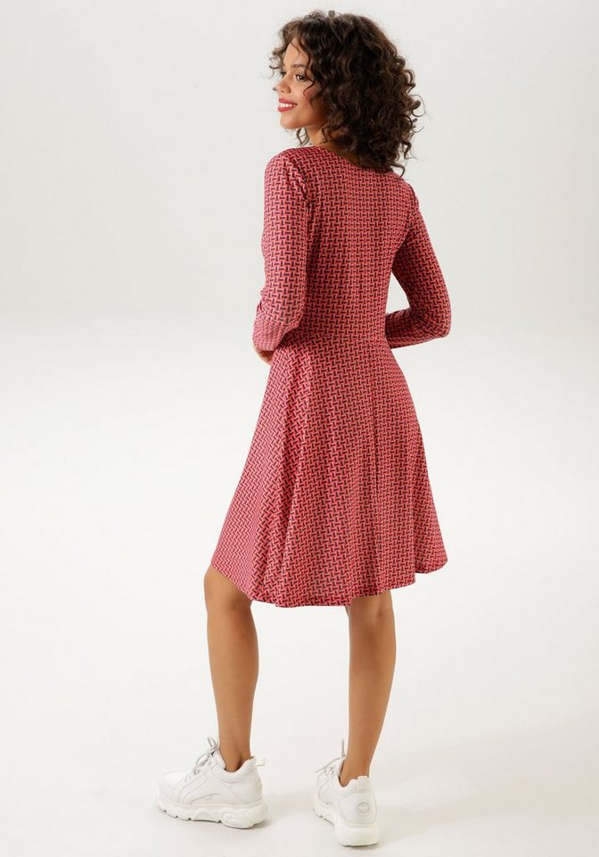 Aniston CASUAL Jerseykleid mit trendfarbenem, graphischen Druck - NEUE  KOLLEKTION