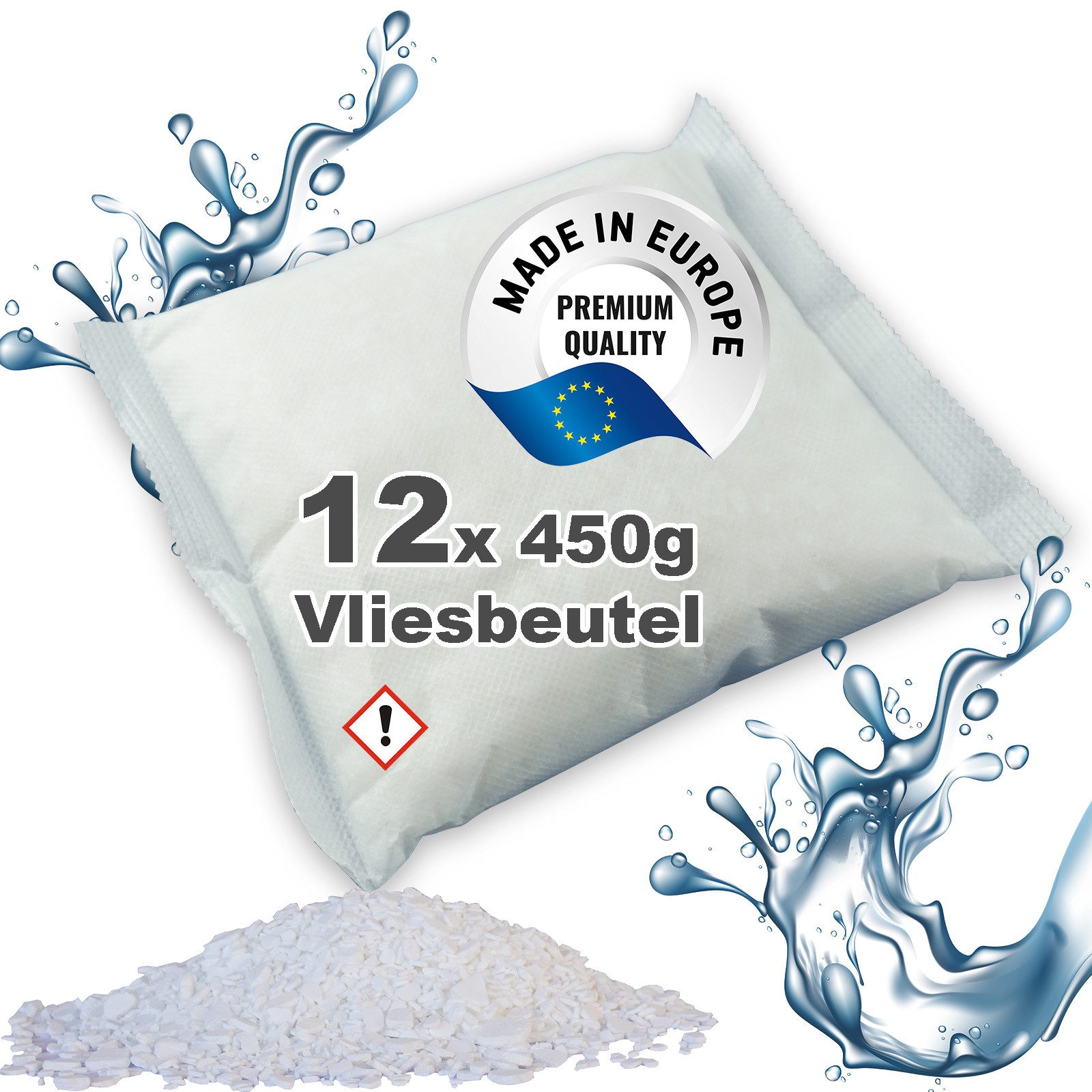 BlueCraft Luftentfeuchter-Nachfüllpack 12x 450g Entfeuchter Granulat im Vliesbeutel, Nachfüller gegen Schimmel Schlafzimmer Wohnung Raumentfeuchter ab 400g