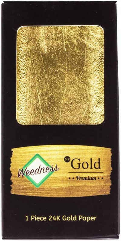 Weedness Feinpapier Gold Long Paper 24 Karat King Size 1 Blättchen aus echtem Gold Paper
