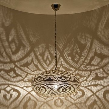 Casa Moro Hängeleuchte »Orientalische Hängeleuchte Sefrou D50 Silber aus Messing, echt versilberte Pendelleucht wie aus 1001 Nacht, EL2375«