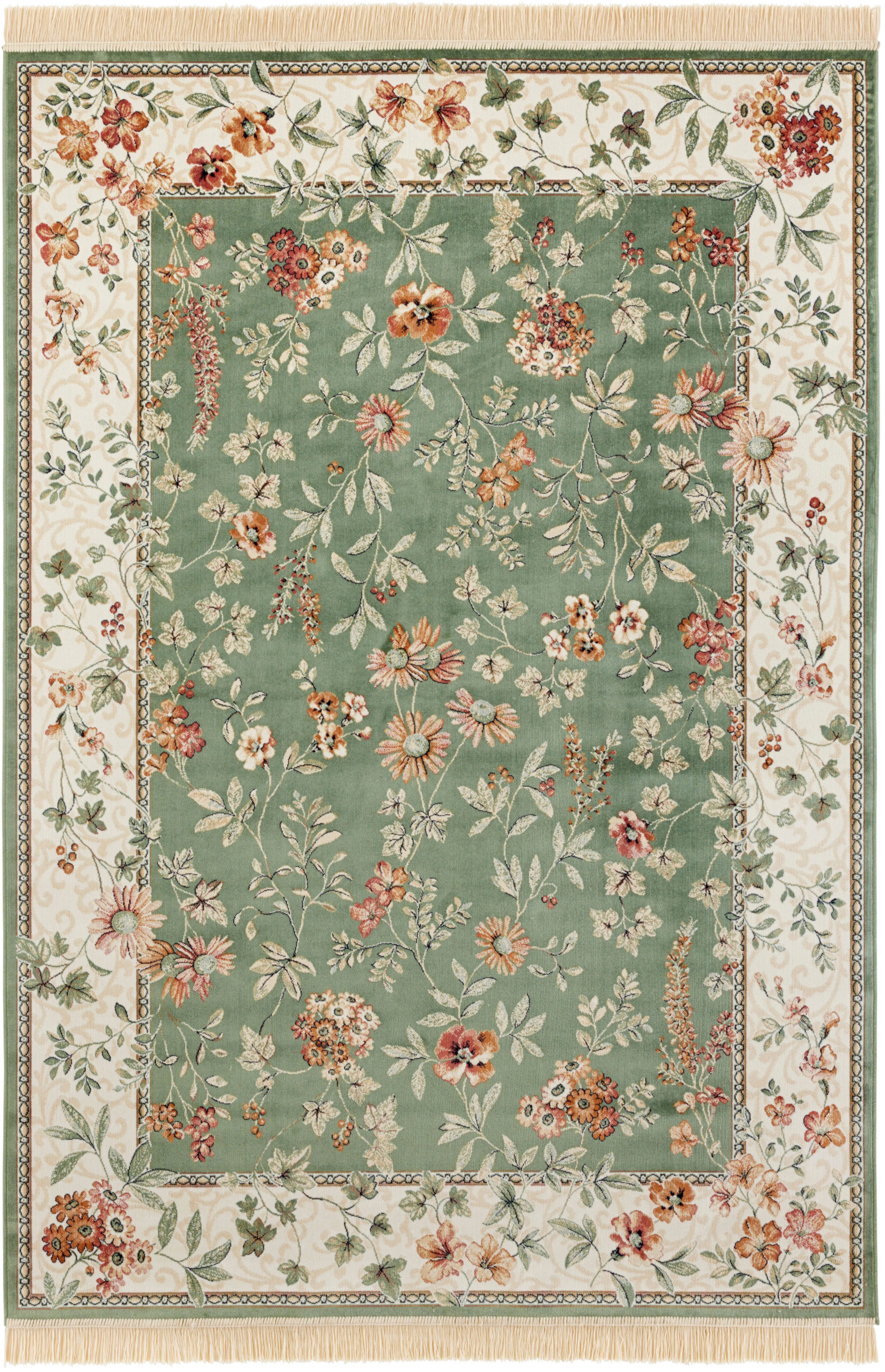 HANSE Home Teppich »Orient Flowers«, rechteckig, 5 mm Höhe, Kurzflor mit Fr günstig online kaufen
