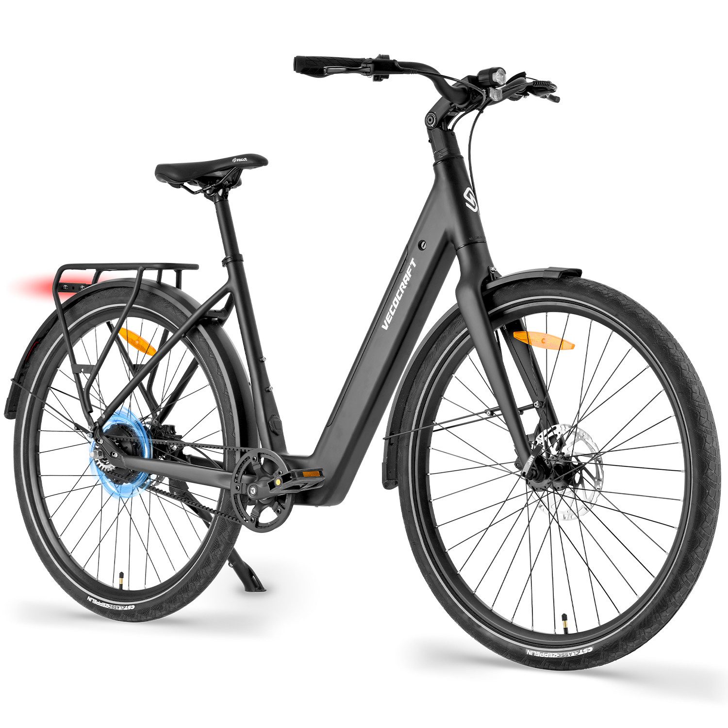 VECOCRAFT E-Bike Cityrad 28‘’ Automatische 2-Gang-Schaltung mit Drehmomentsensor, 45Nm LUNA 2.0, Heckmotor, 360 Wh, (nach EN50604, leichte 23kg), wartungsarmer Gates Riemenantrieb, Stadtpedelec für Damen & Herren