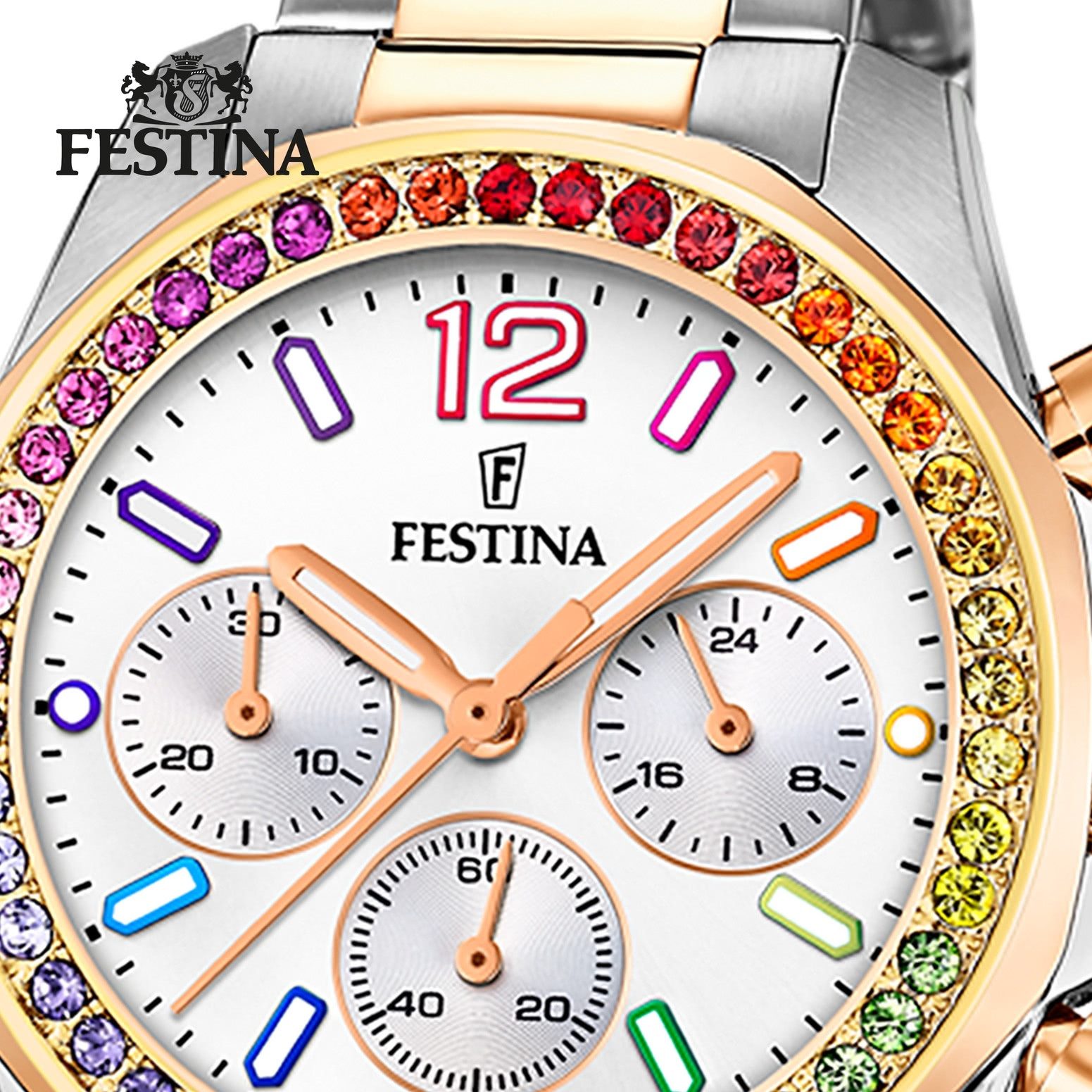 Festina Quarzuhr Festina Damenuhr Edelstahl silber rosé, (Analoguhr), Damen günstig online kaufen