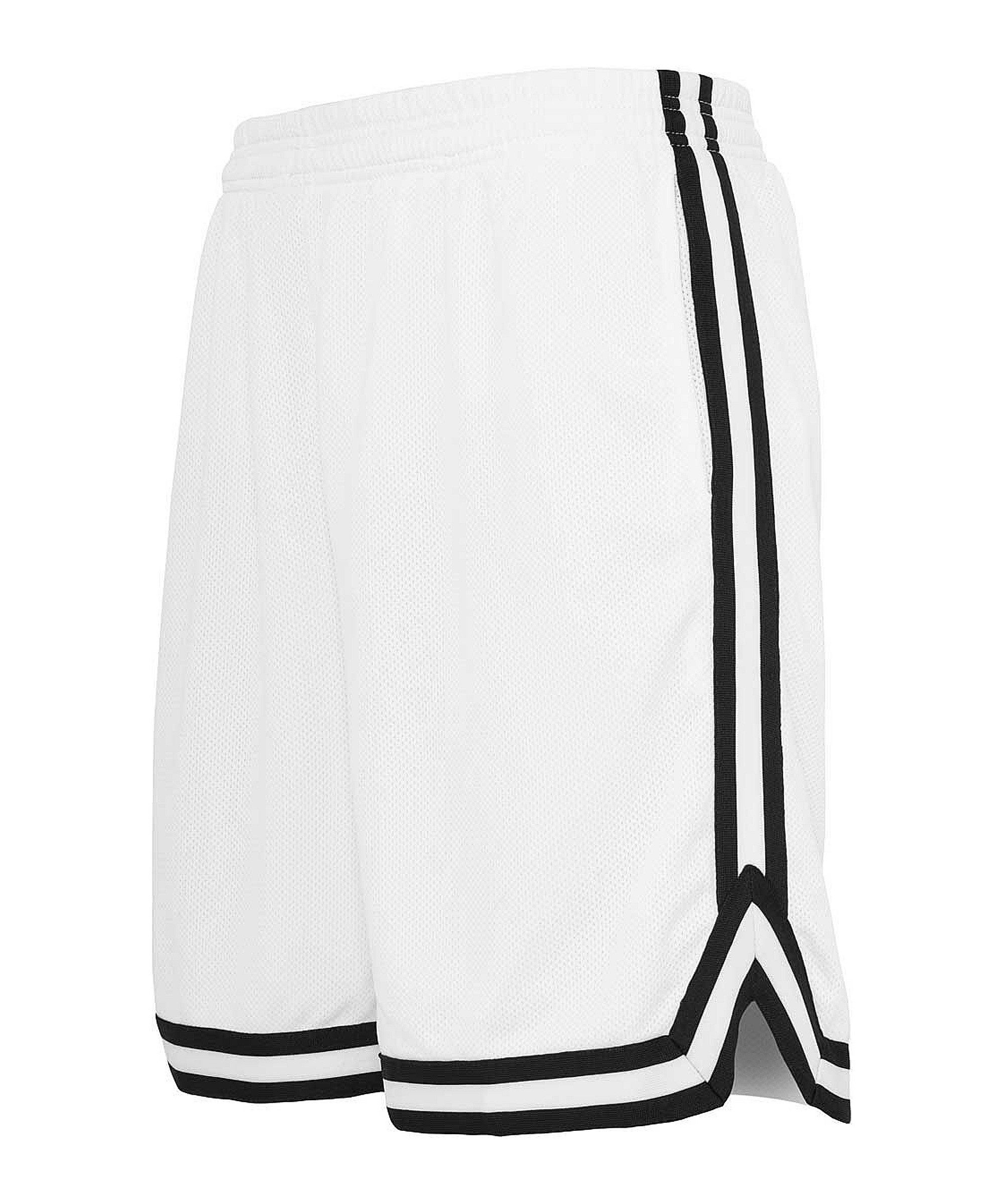 URBAN CLASSICS Jogginghose Urban Classic Stripes Mesh Short Weiß Shorts