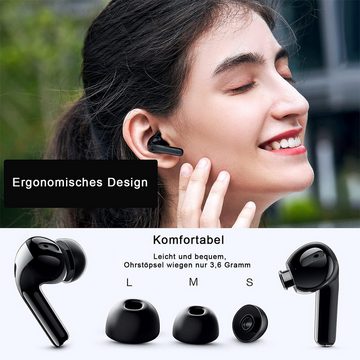 HYIEAR Ohrhörer,Kopfhörer,Wireless In-Ear-Kopfhörer,Drahtlose Kopfhörer wireless In-Ear-Kopfhörer (Voice Assistant, Bluetooth, Bluetooth5.3, IPX5 wasserdicht, für Android/iOS)