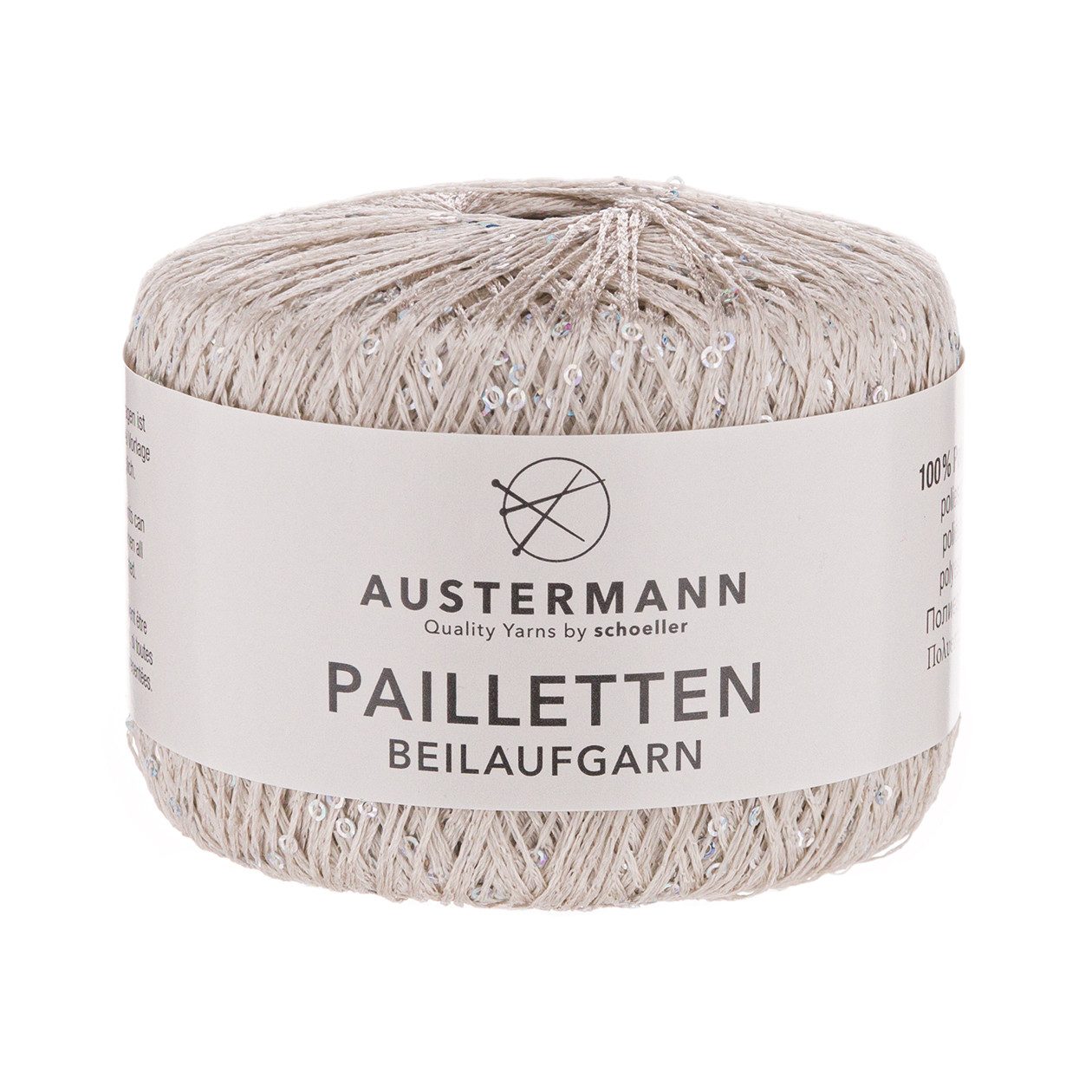 Austermann Garn AUSTERMANN Pailletten Beilaufgarn 25g Häkelwolle, 185,00 m, Eleganz, Glanz