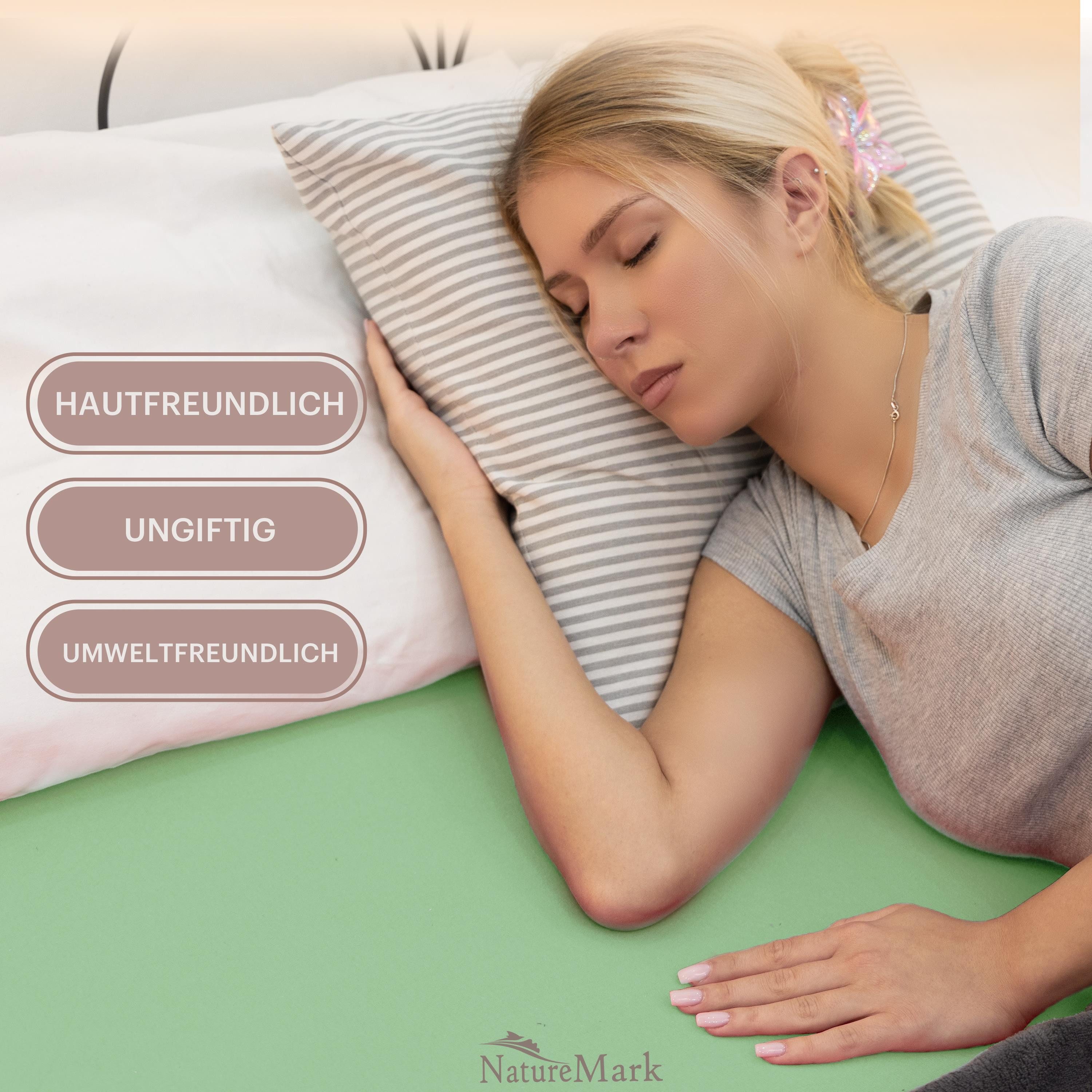 NatureMark Spannbettlaken Boxspringbett Spannbetttuch 200x220cm, Baumwolle, Gummizug: rundum, (1 Stück), 40 cm Steghöhe - 200 x 220cm Spannbetttuch, Jade – Bild 2 von 5