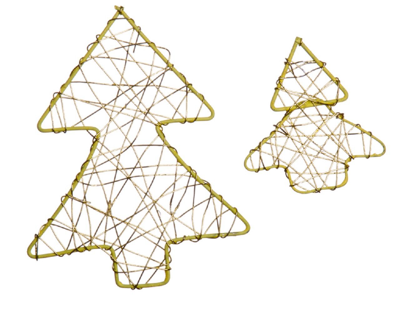 Eurosand Dekoobjekt DRAHT-BÄUME (flach). Set mit 5 Bäumen 5cm und 1 Baum 10cm.