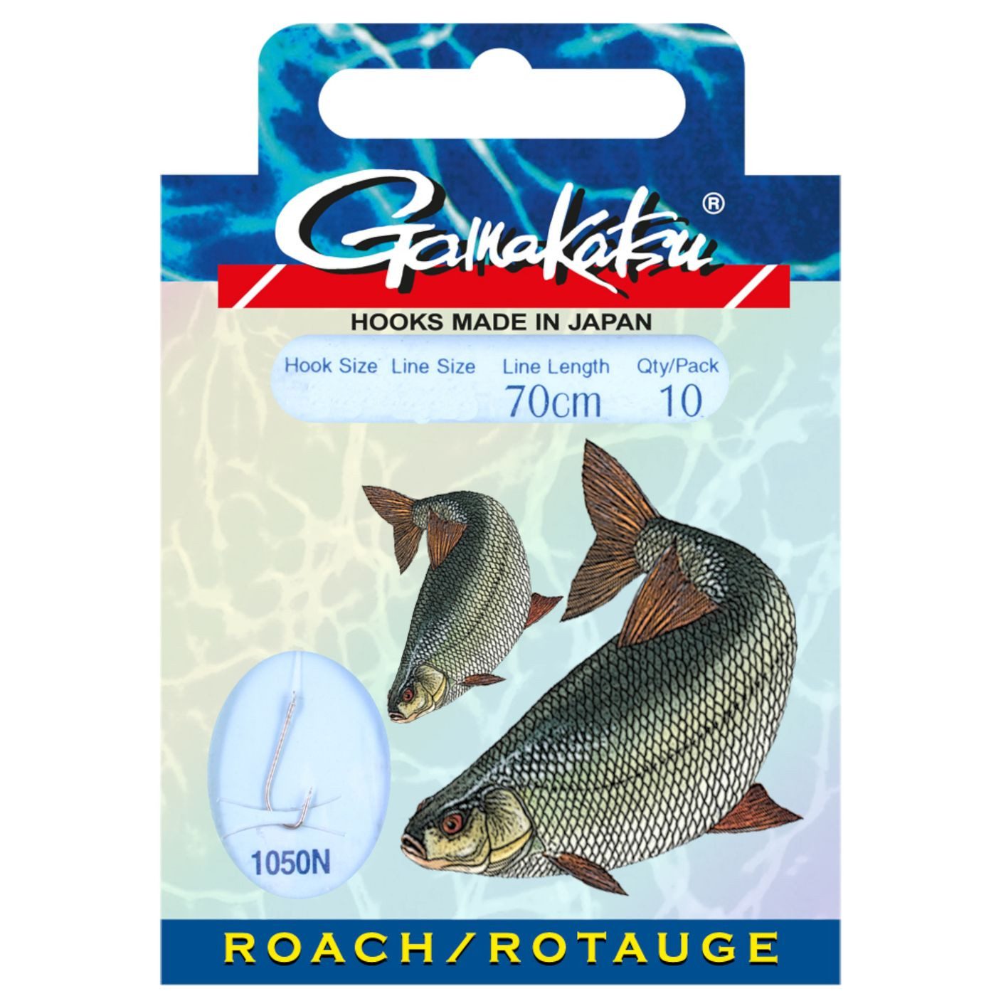 Stipphaken Gamakatsu Rotauge LS1050 70cm - 10 gebundene Angelhaken