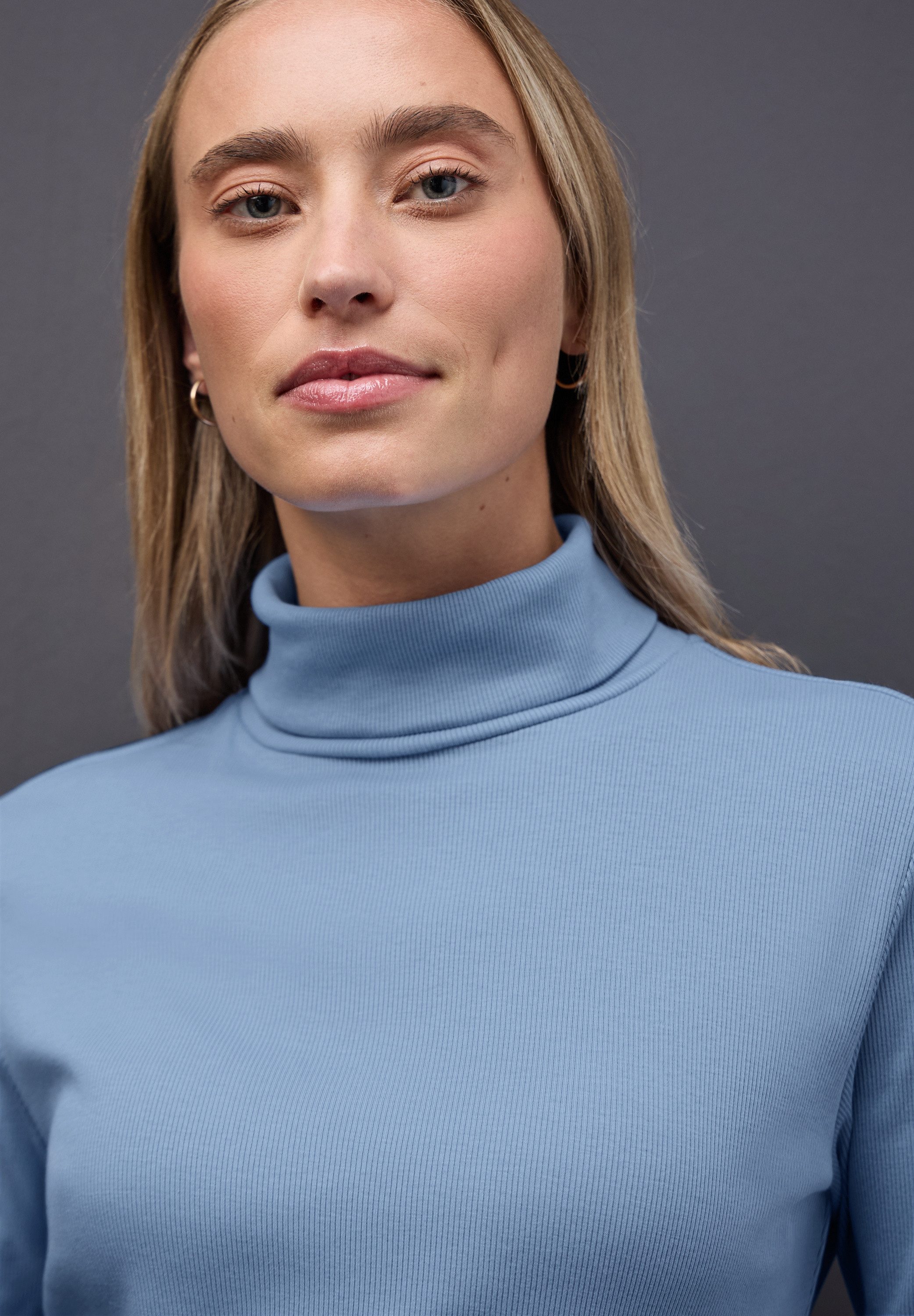 STREET ONE Langarmshirt mit Rippstruktur günstig online kaufen