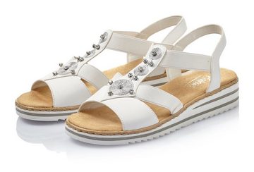 Rieker Sandale, Sommerschuh, Sandalette, Keilabsatz, mit schöner Verzierung