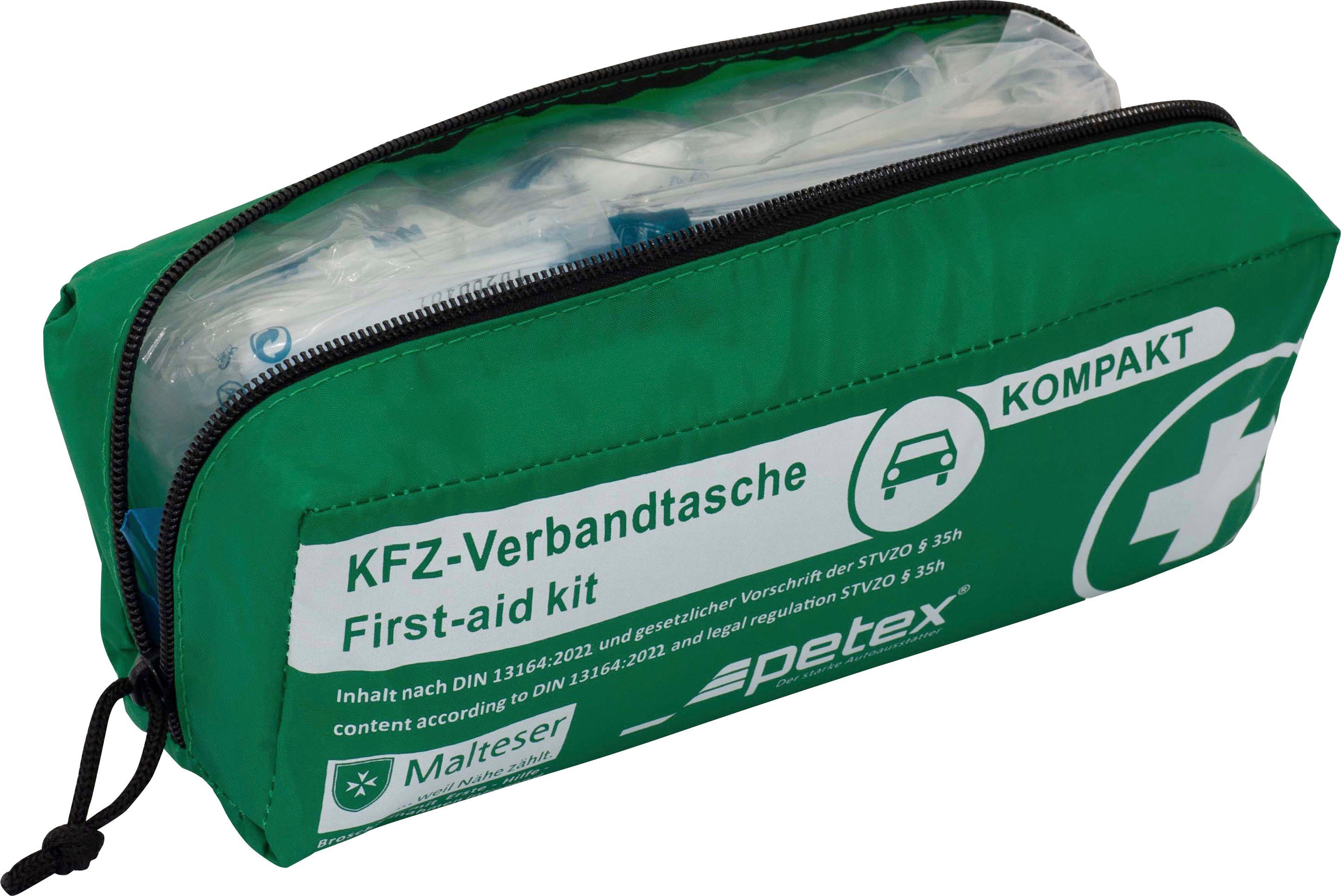Petex KFZ-Verbandtasche Kompakt, mit Inhalt nach DIN 13164:2022