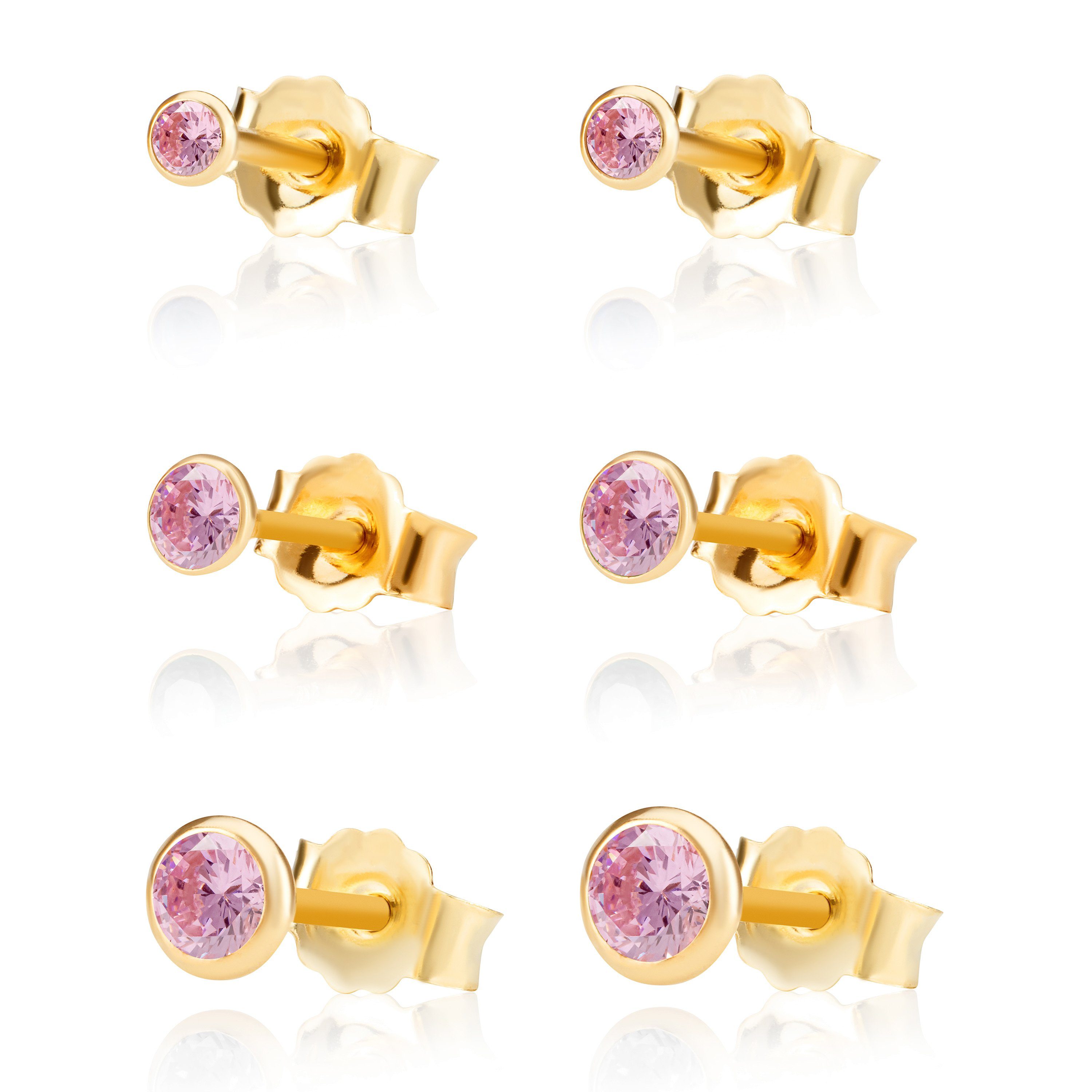 NKlaus Single-Ohrstecker Einzel 2,0mm 585 Gelb Gold 14 Karat Ohrstecker Zir günstig online kaufen