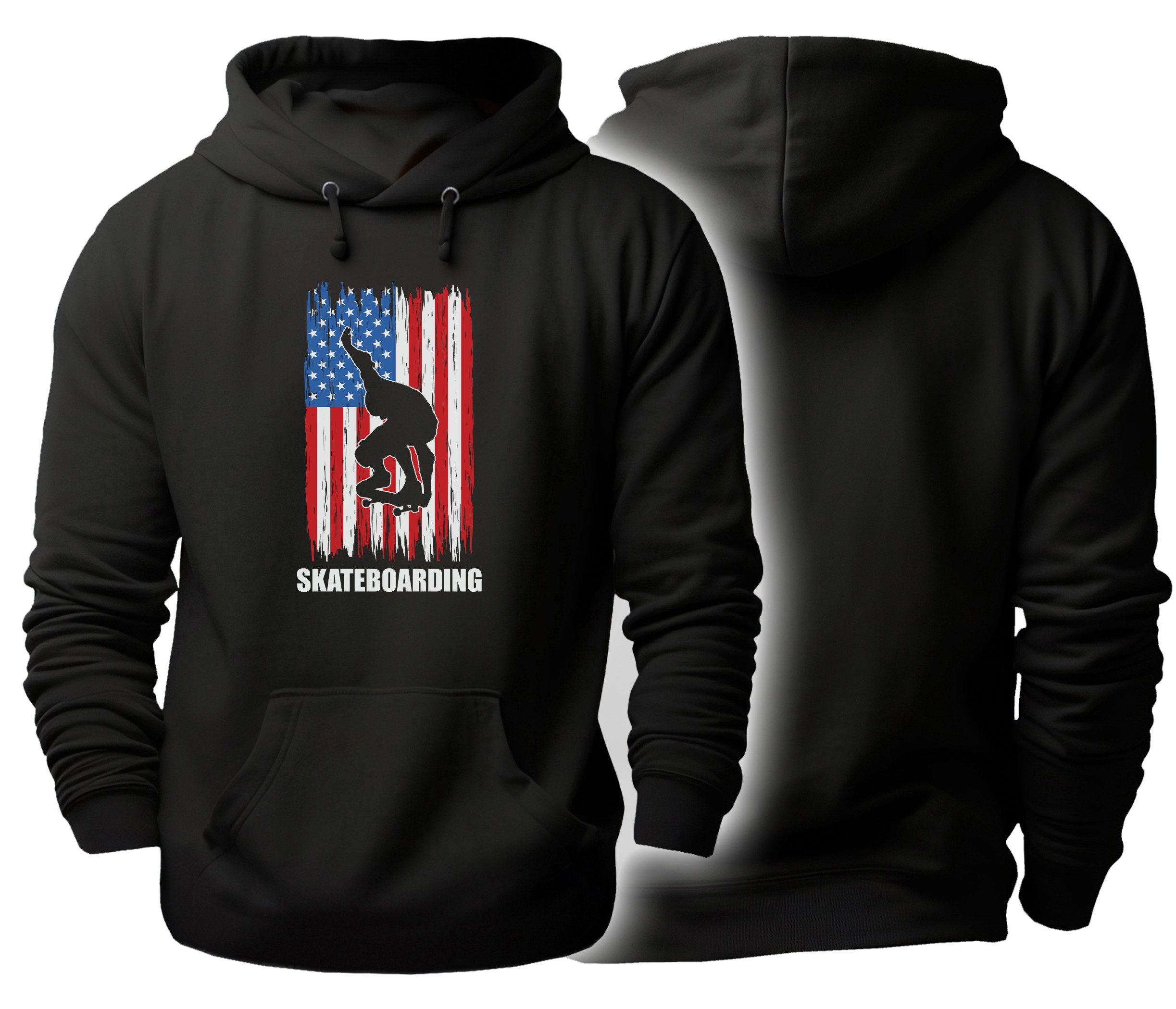 MyDesign24 Hoodie Skater Kapuzen Pullover Schwarzer Männer und Frauen Hoodie Gr.XS i541
