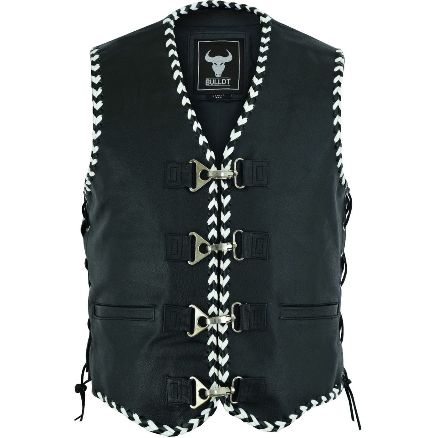 BULLDT Motorradweste BLD699 Leder Motorrad Kutte Karabiner Lederweste Biker günstig online kaufen