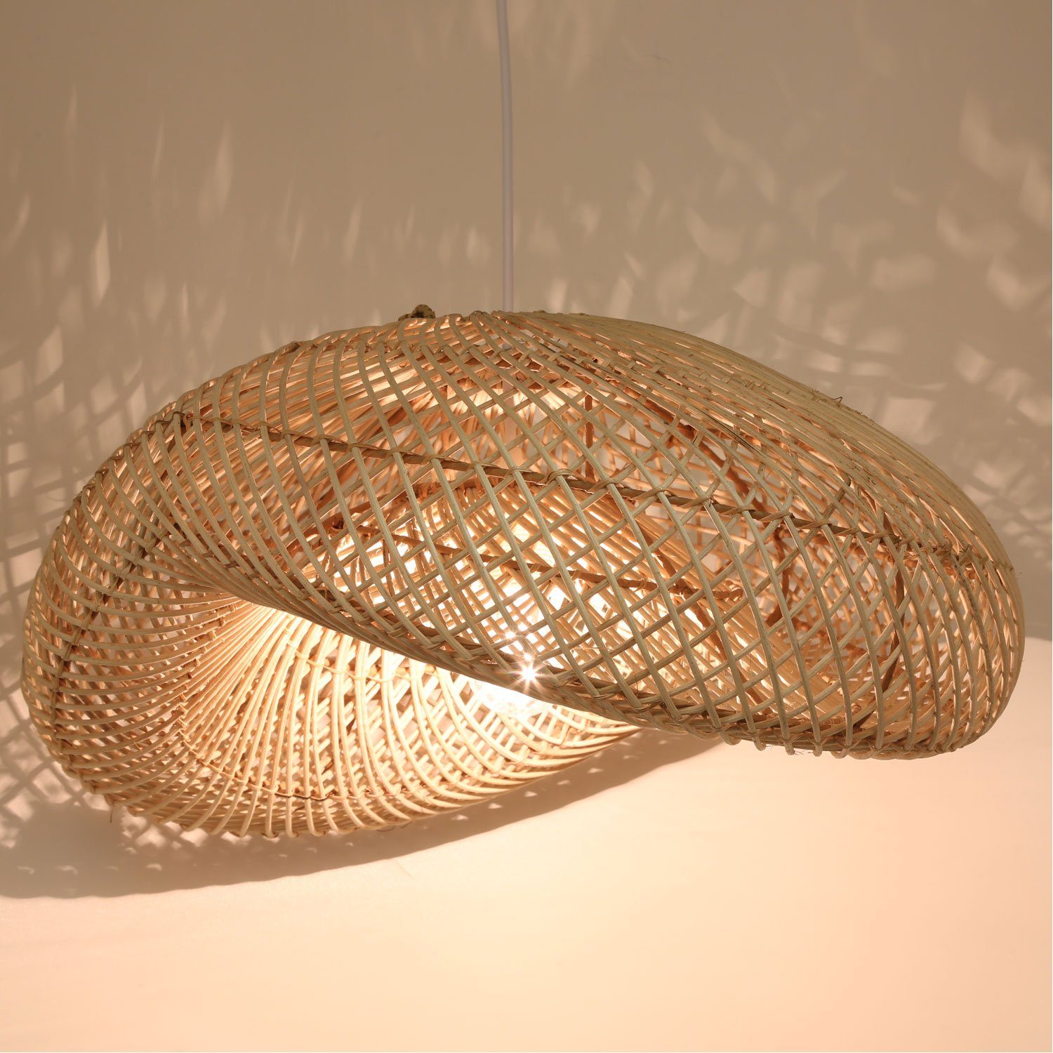 Casa Moro Deckenleuchten Rattan Lampe LUNA in Wellen Form handgemachte Pend günstig online kaufen