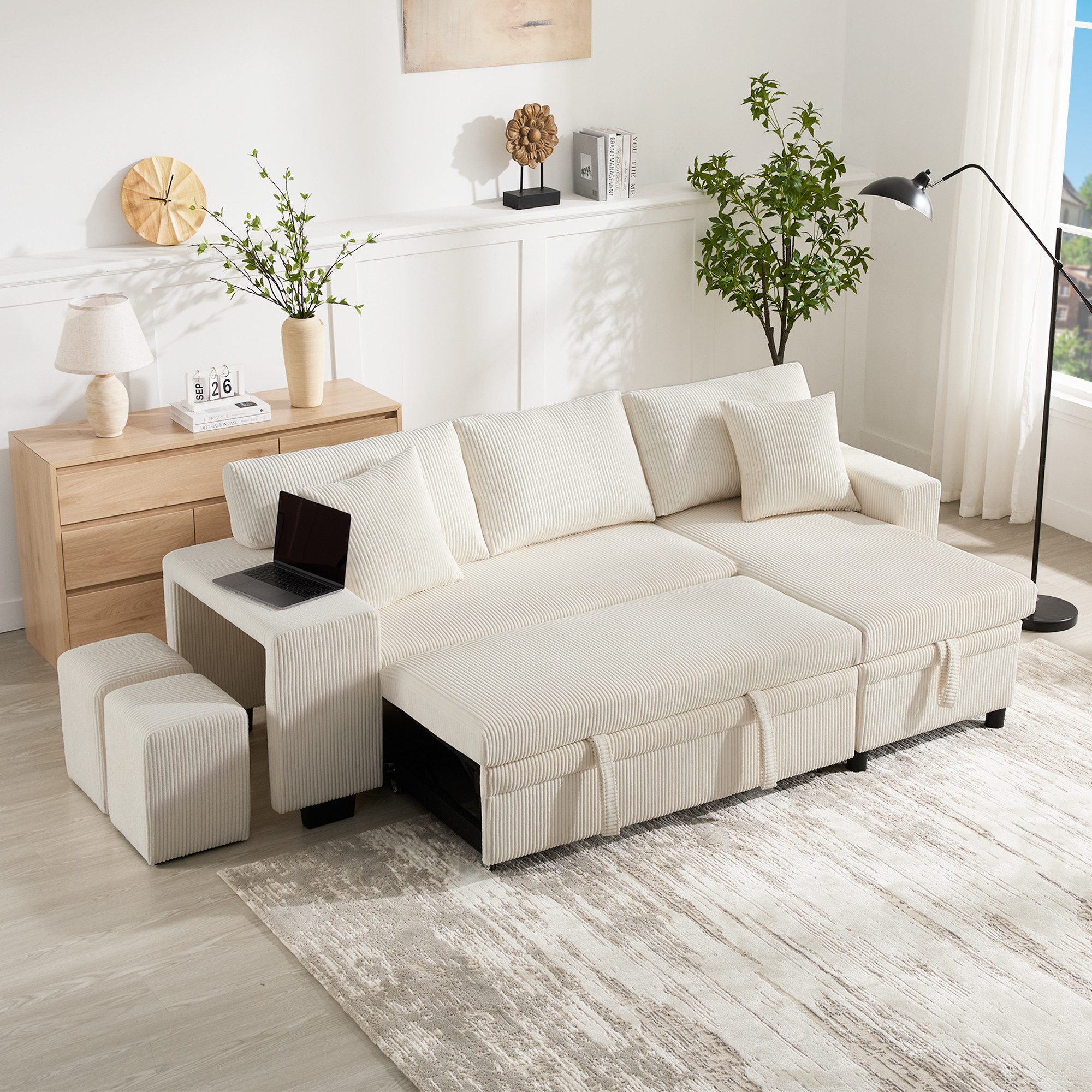 STILVORA Ecksofa Klappsofa mit Schlaffunktion,L-förmiges umbaubares günstig online kaufen